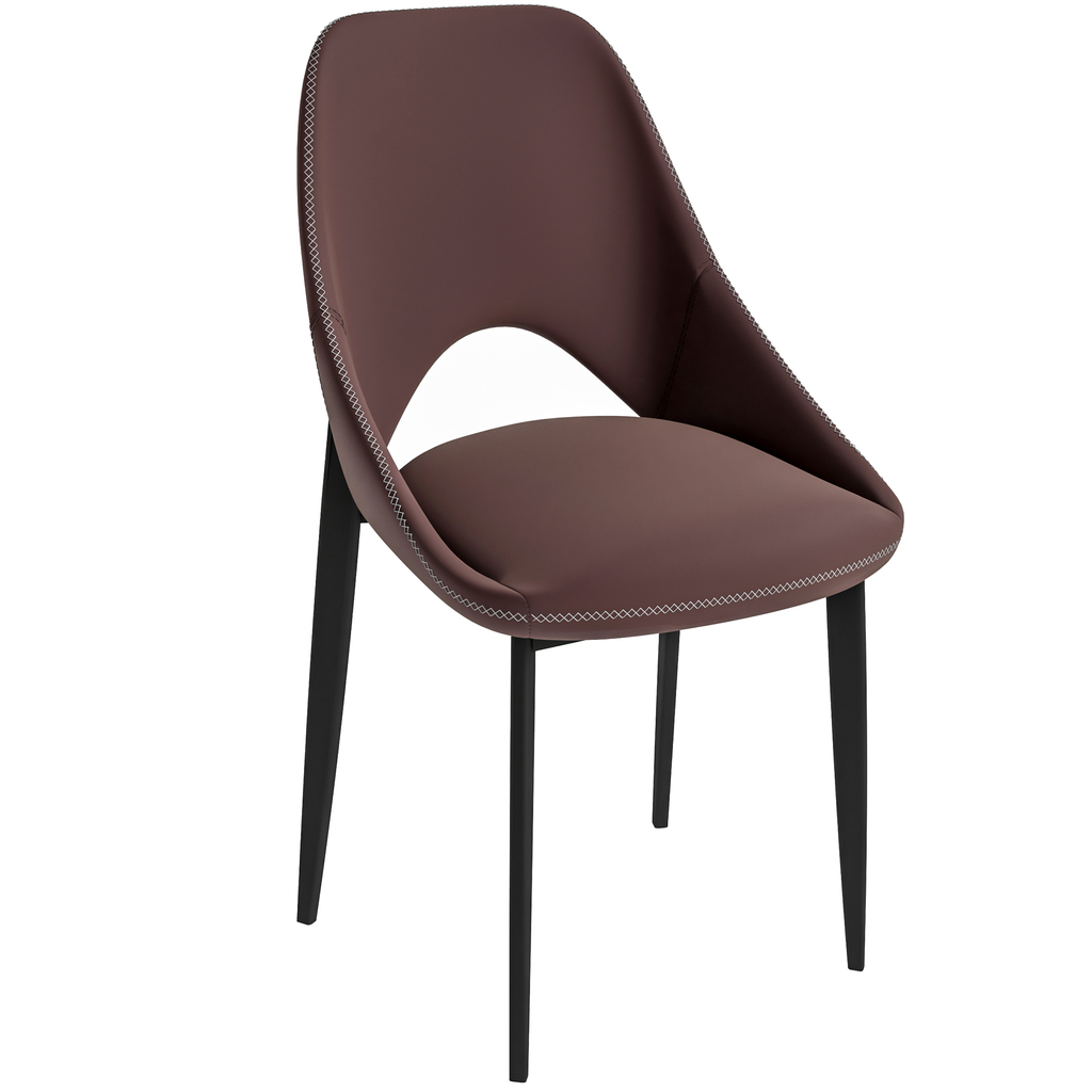 Amalfi Fabric Modern Dining Chair In Plum Purple By Leisuremod