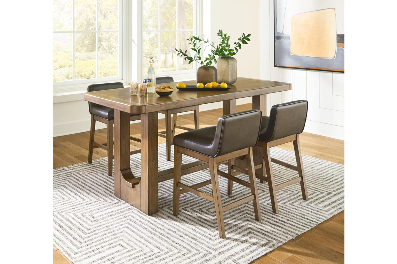 Cabalynn Counter Height Dining Room Set In Light Brown By Ashley