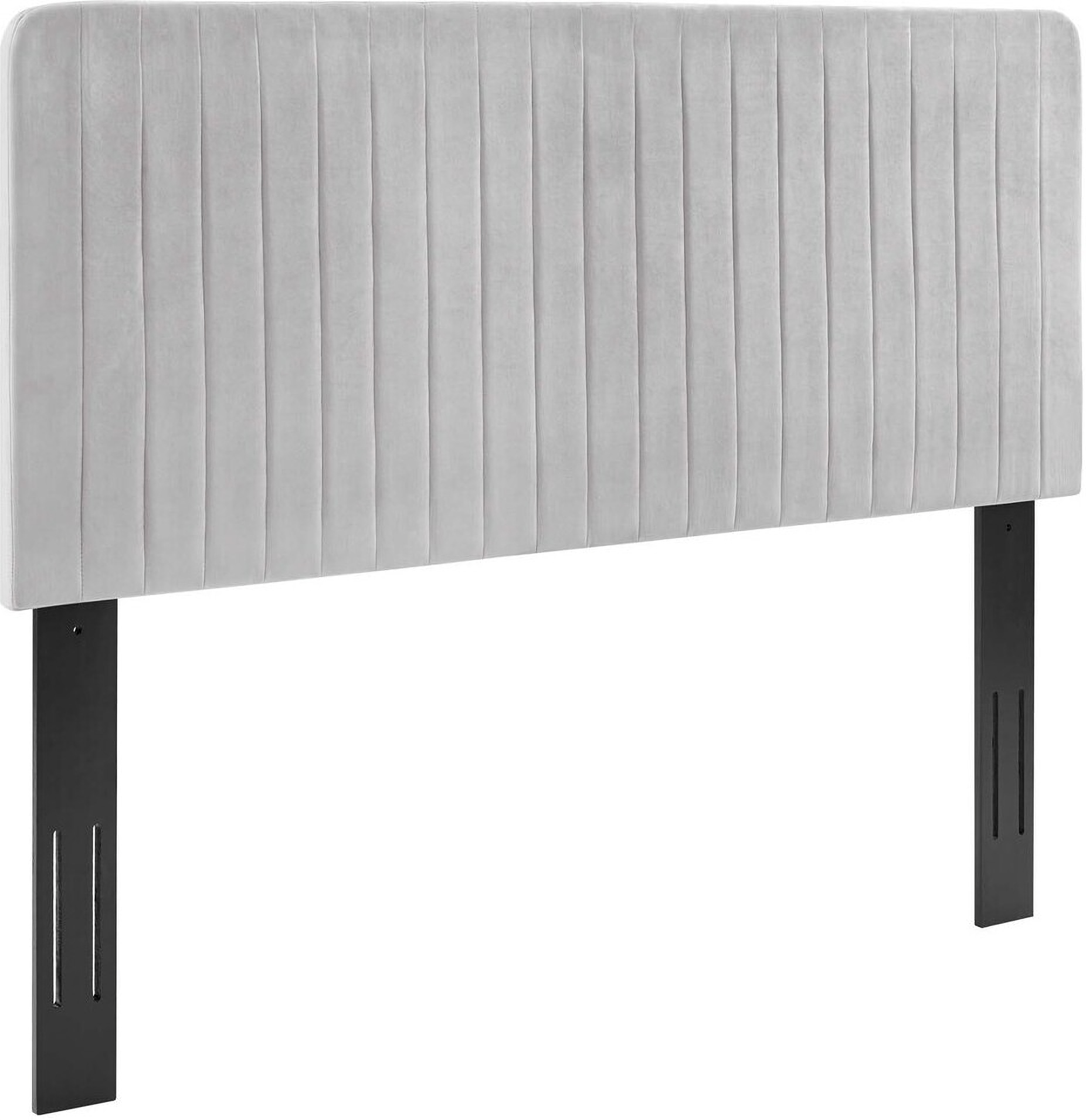 Milenna Channel Tufted Performance Velvet Full Queen Headboard In Light