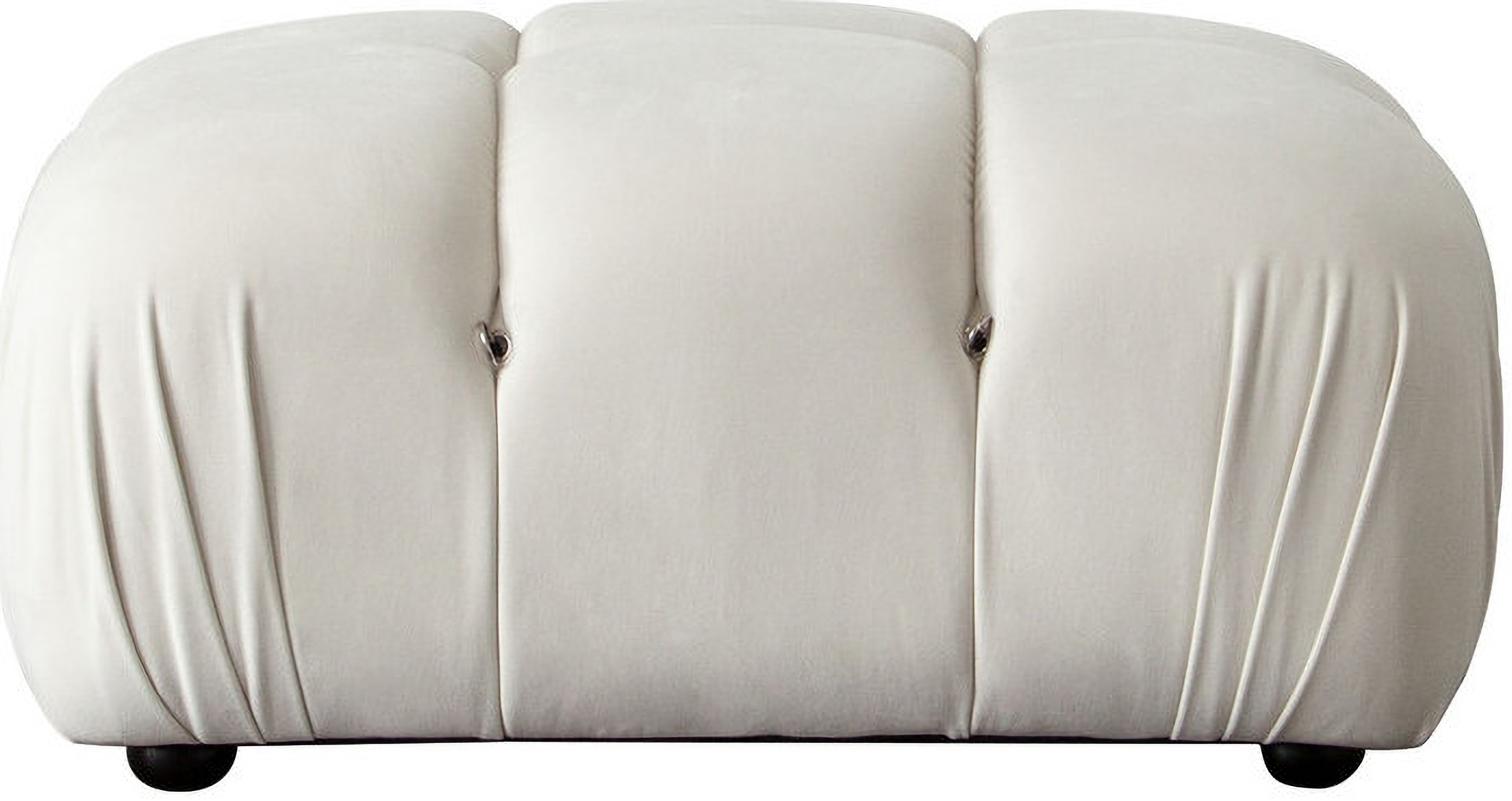 Paloma Rectangle Ottoman In Light Cream Velvet By Diamond Sofa