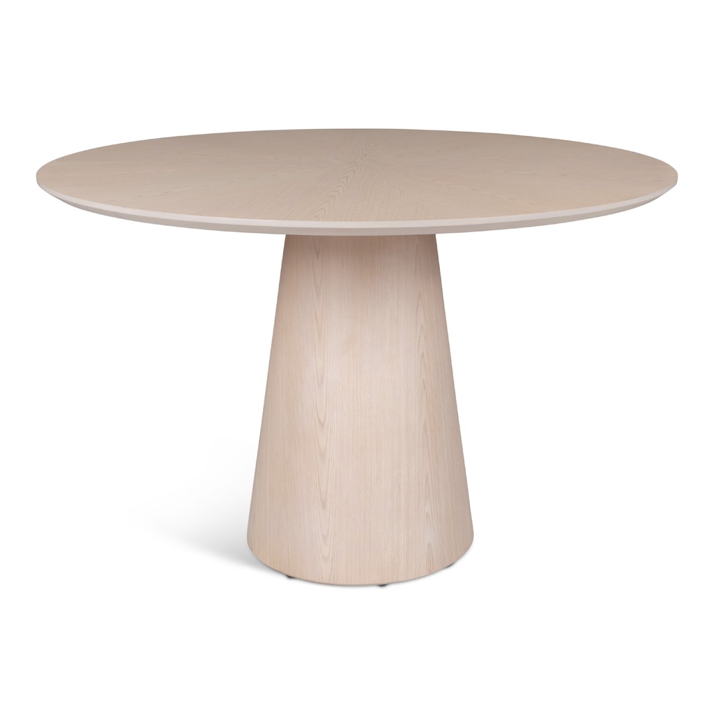 Modern Brazilian Mona Wooden Top Round Dining Table In Nevoa By Urbia