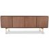 Modern Brazilian Mona Wooden Top Round Dining Table In Nogueira By