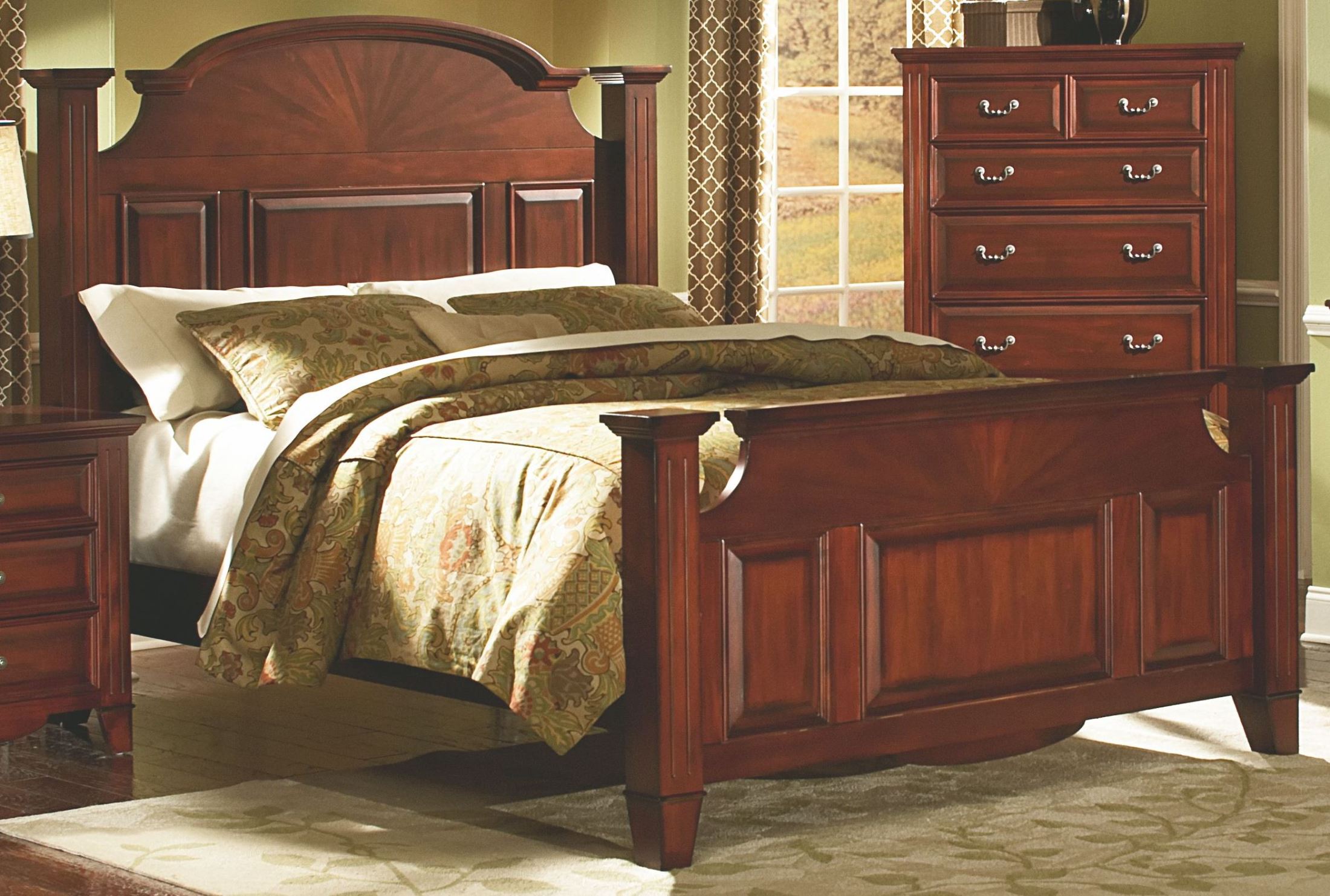 New Classic Drayton Hall Bordeaux Queen Panel Bed 