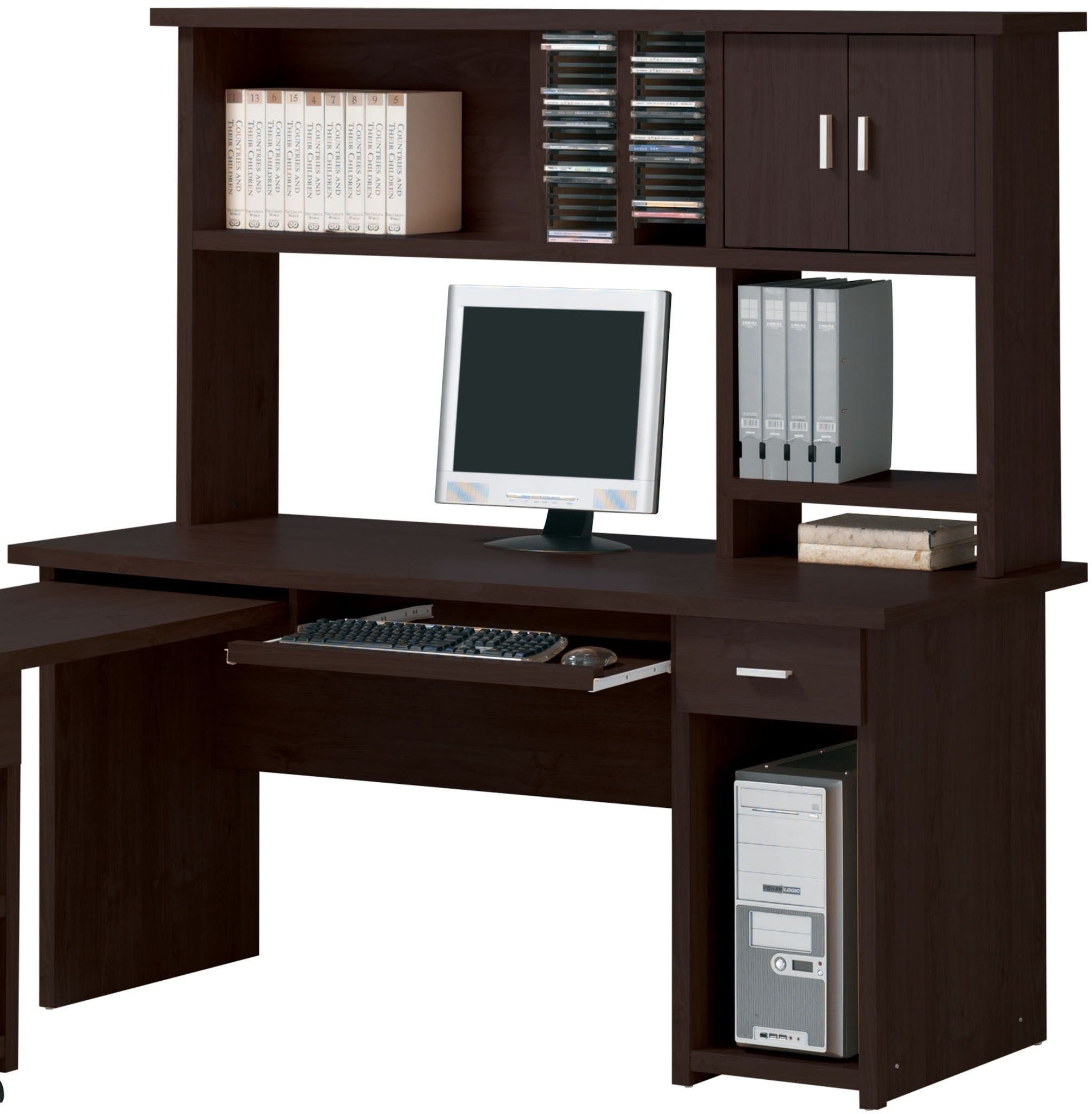 ACME Linda Espresso Computer Desk with Hutch Linda Collection 7