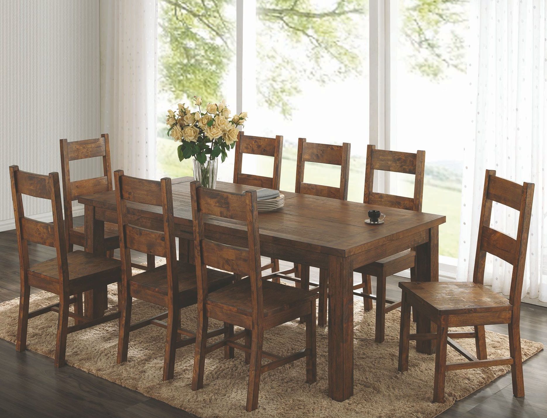 Coleman Rectangular Dining Room Set In Rustic Golden Brown