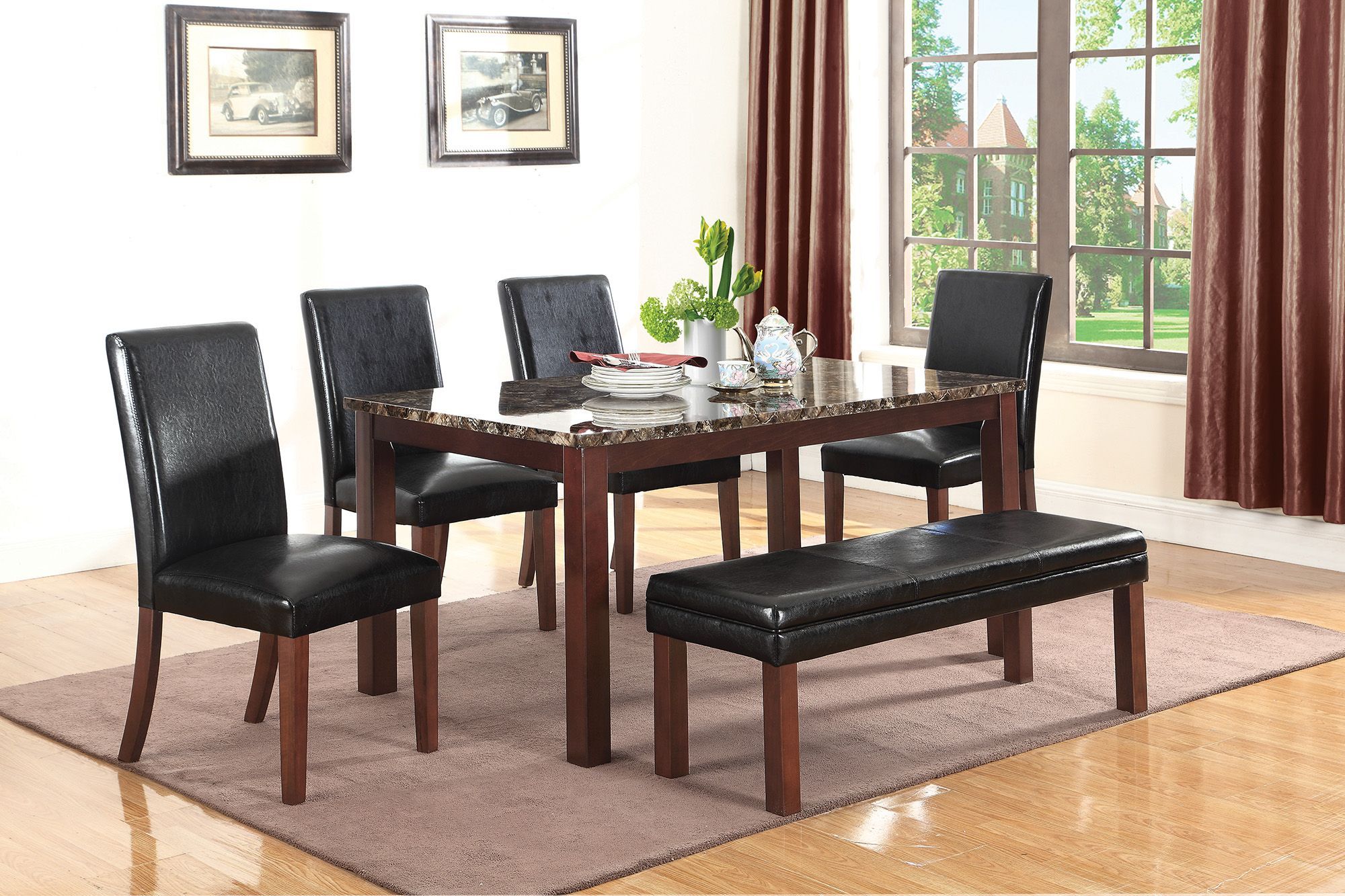 Coaster Otero Dark Brown Dining Room Set - Otero ...