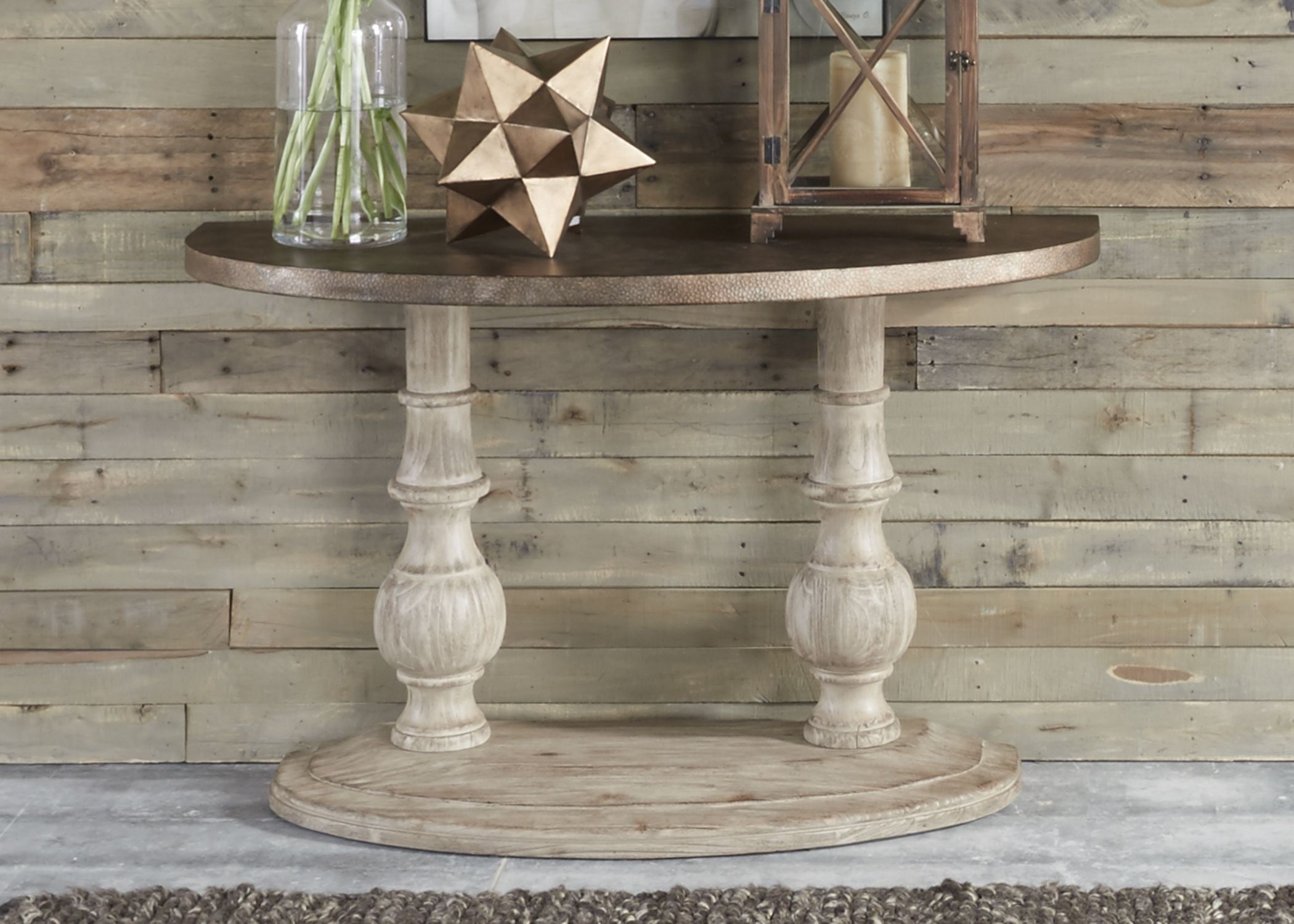 Liberty Alamosa Round Brown Half Moon Sofa Table Alamosa Collection