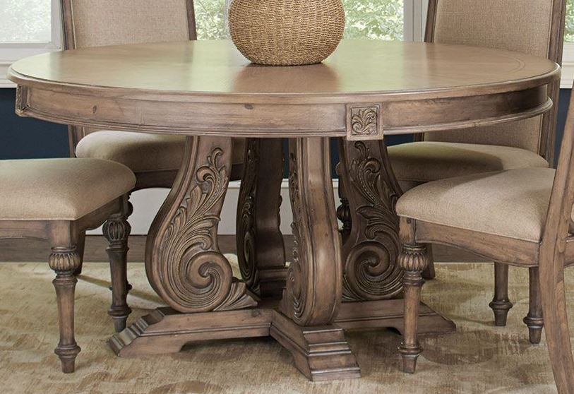 Coaster Ilana Antique Linen Round Dining Table Ilana Collection 13