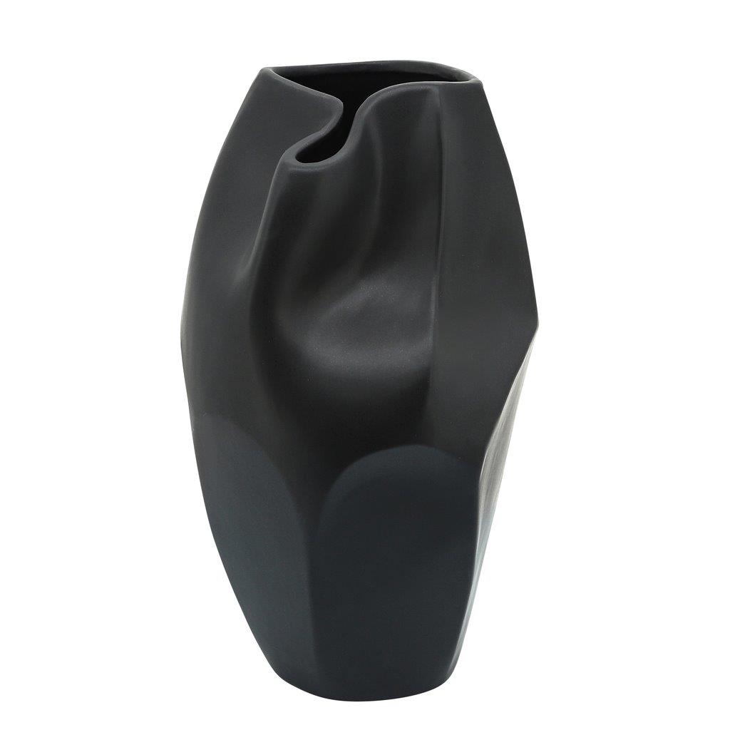 14 Inch Abstract Vase In Black by Sagebrook | 1StopBedrooms