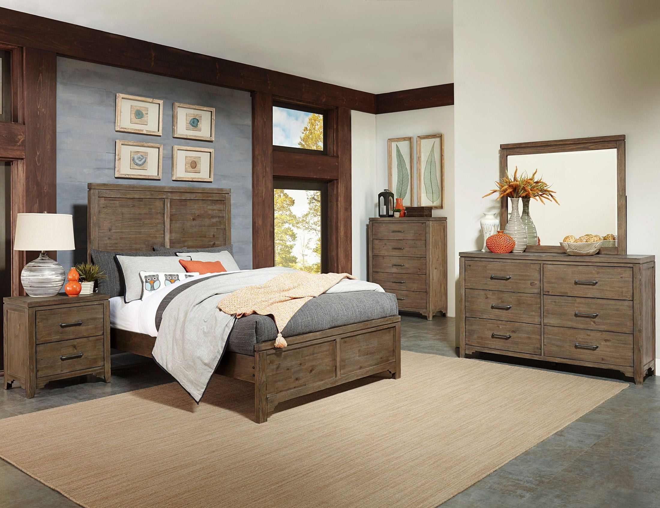 Homelegance Lyer Rustic Brown Panel Bedroom Set Lyer Collection 6 Reviews
