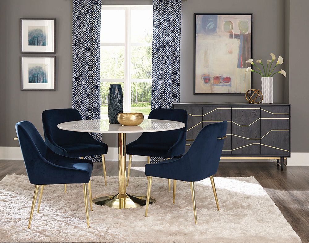 3 Piece White And Gold Dining Room