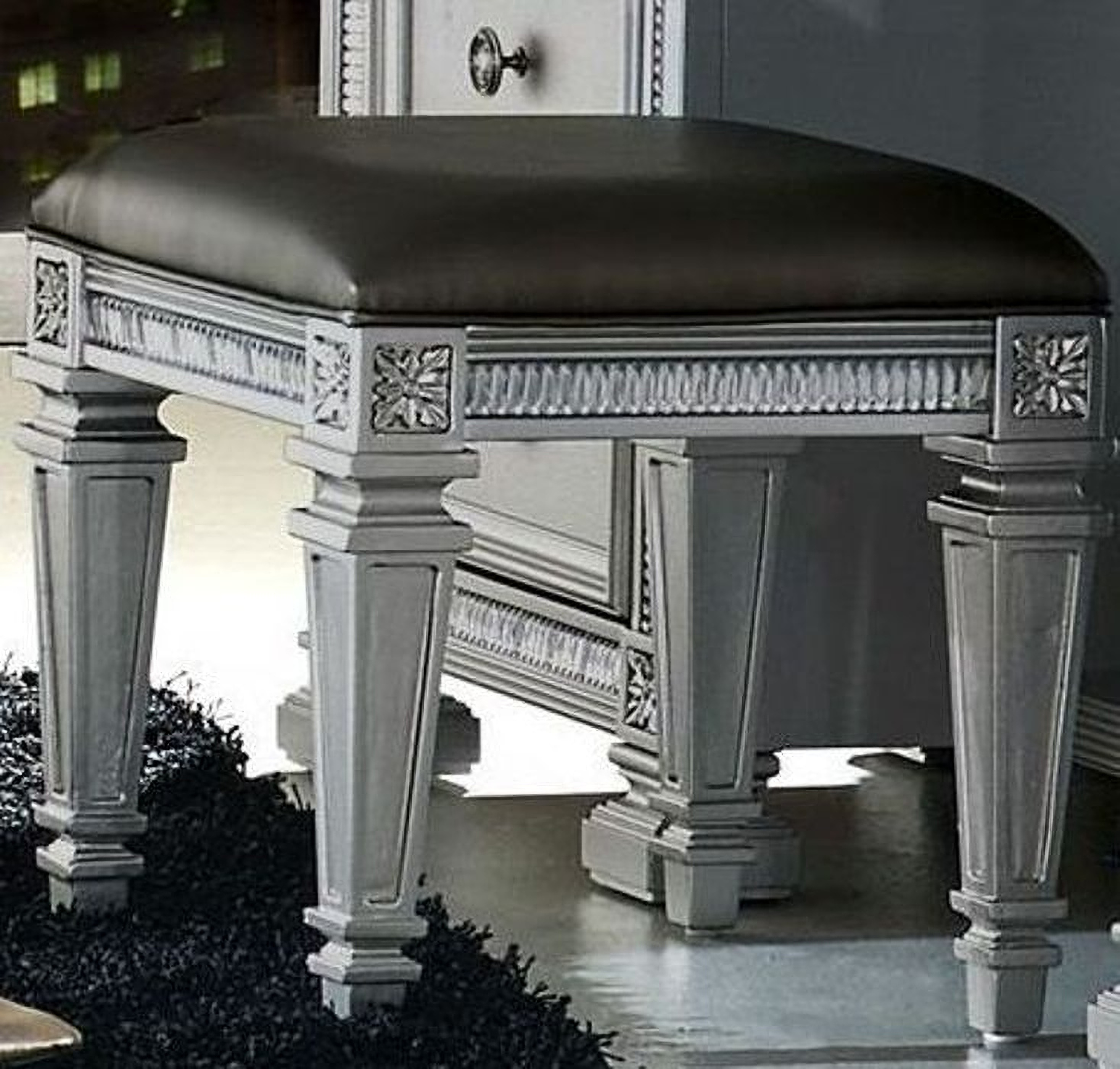 Silver vanity online bench