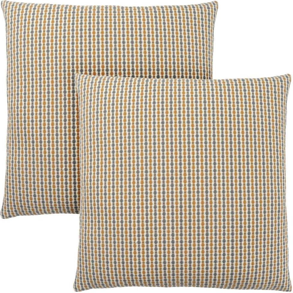Monarch Specialties I 9235 Gold & Grey Abstract Dot 18x18 Pillow - Set of 2