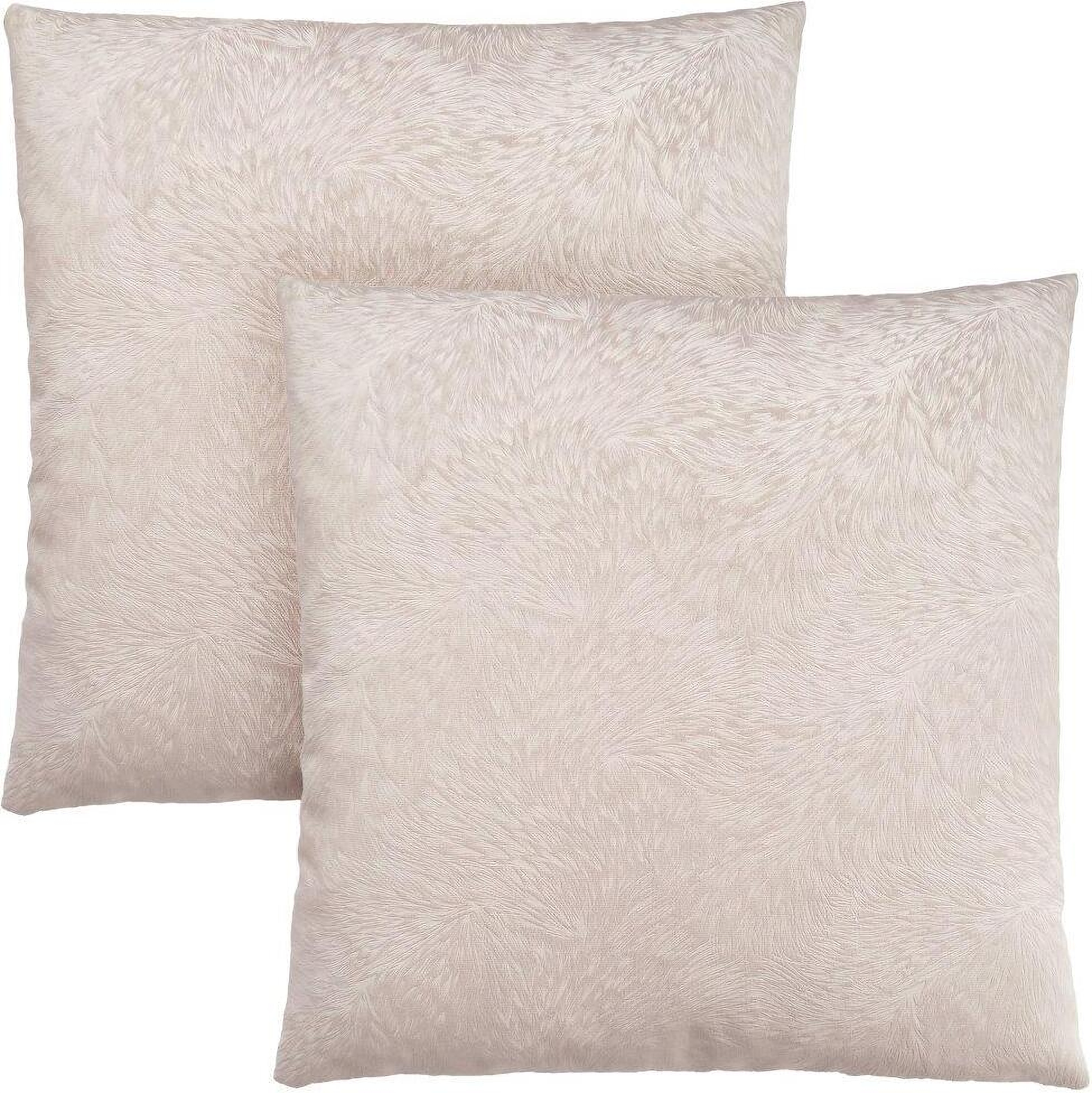 Monarch Specialties Mosaic Velvet 18 x 18 Taupe 2 Piece Pillow