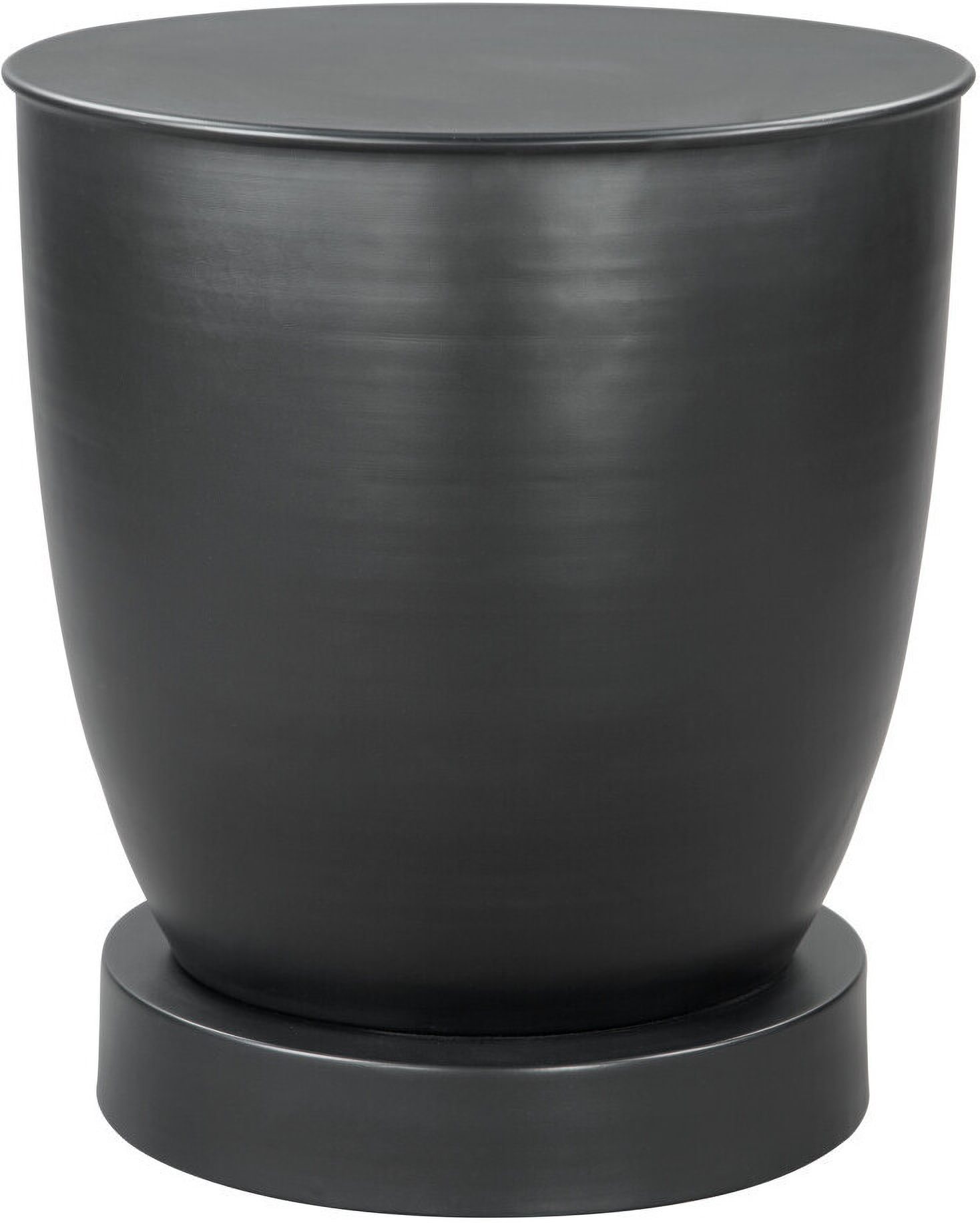 20 Inch Iron Round Pedestal End Table In Black by Homeroots | 1StopBedrooms