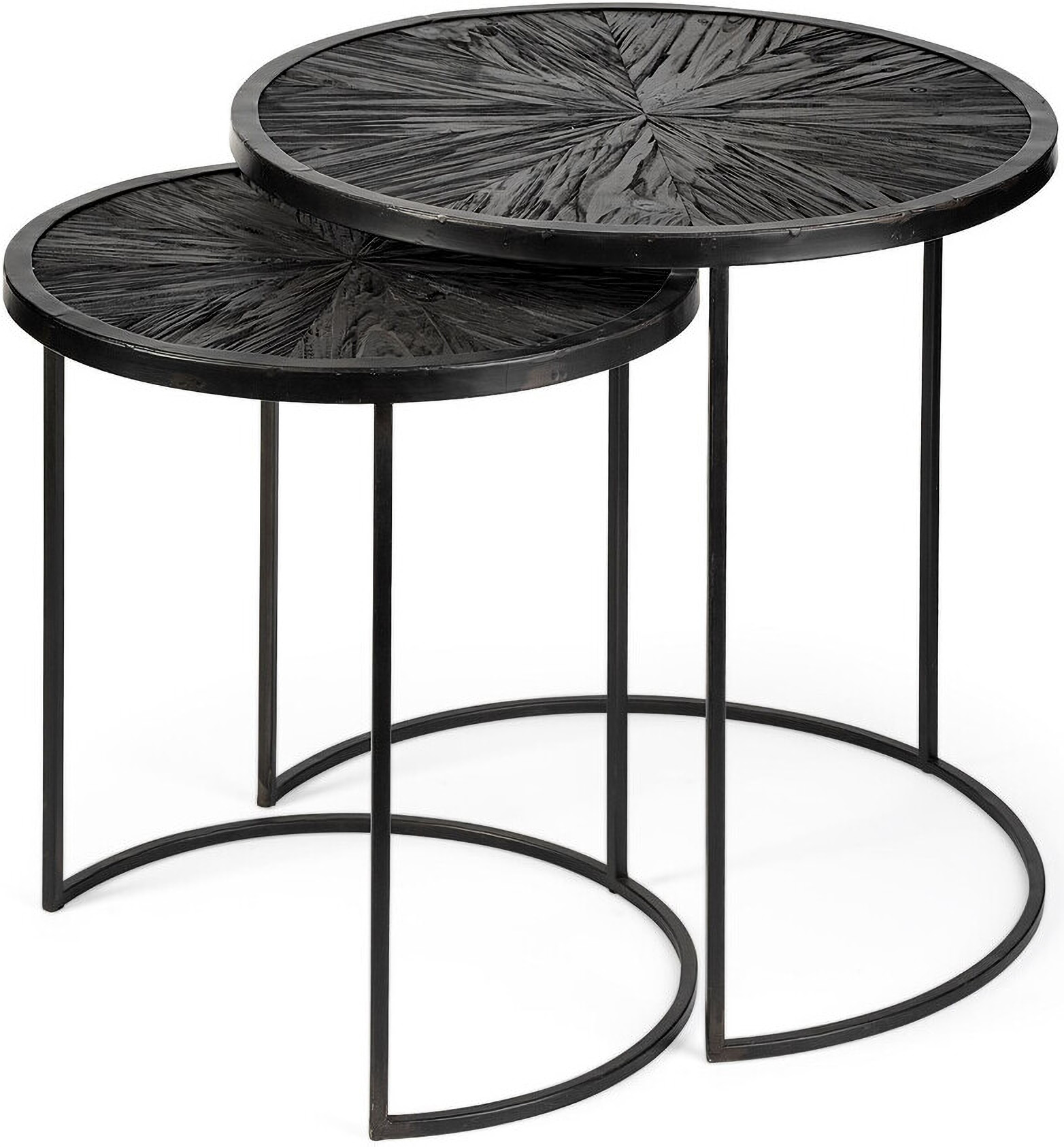 20 Inch Round End Table Set of 2 In Black by Homeroots | 1StopBedrooms