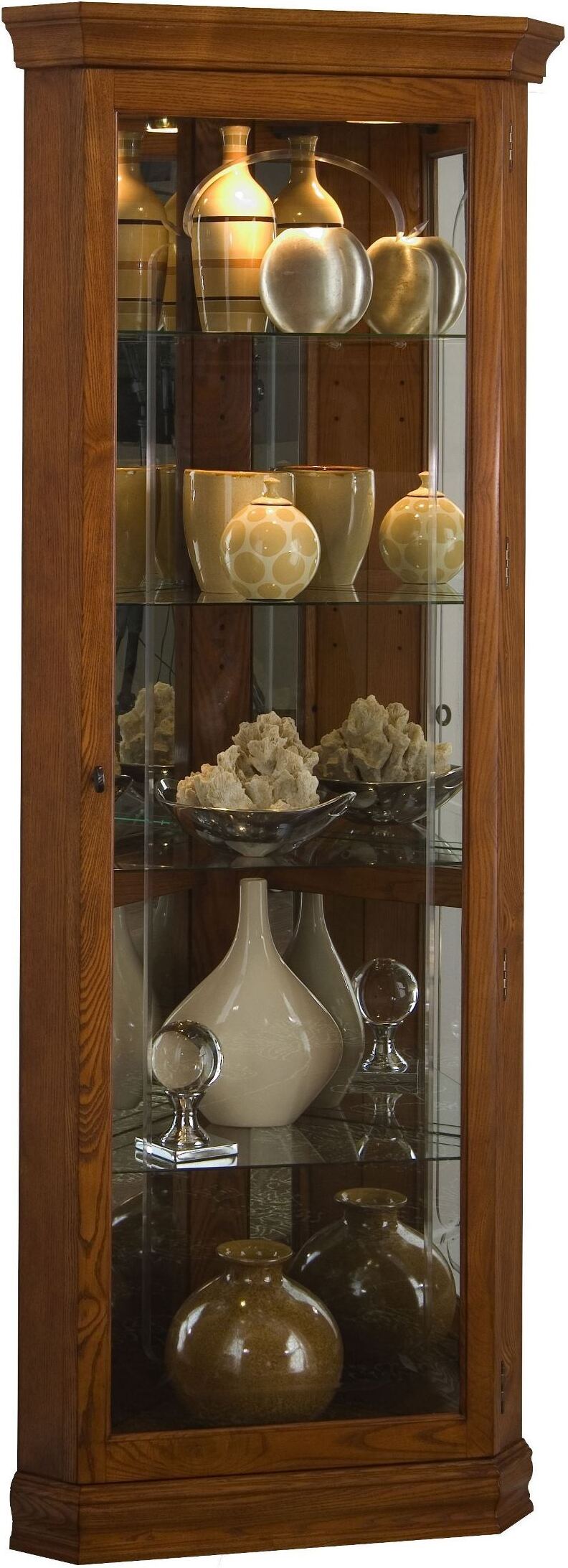 Golden oak store curio cabinets