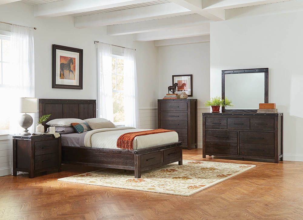 Coaster Barkley Barn Door Gray Storage Platform Bedroom ...