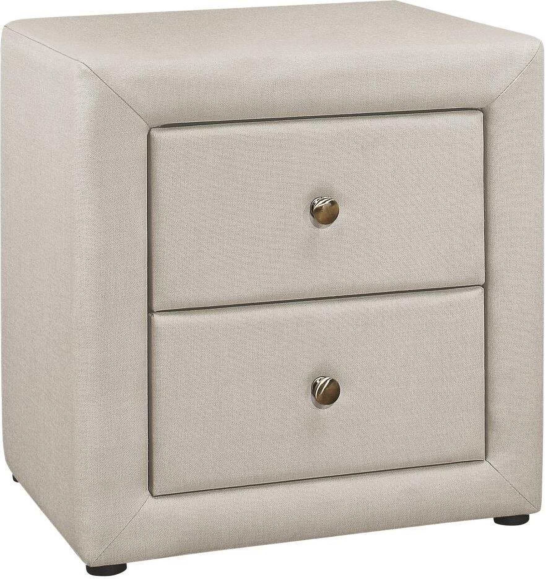 Monarch Specialties 21 Nightstand Beige Linen