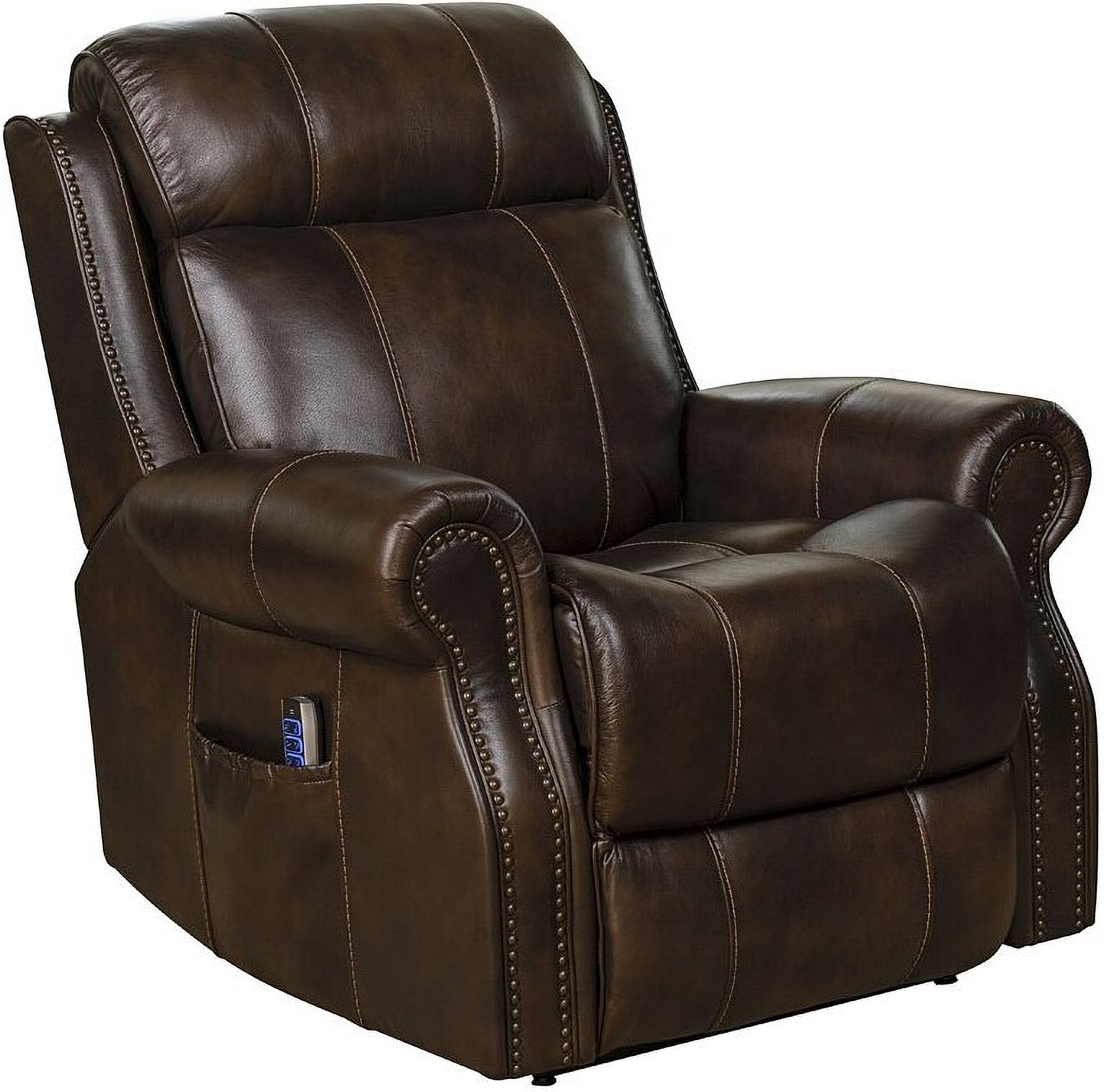 Barcalounger Louisville Rainer Chocolate Power Lift Recliner with Power Head Rest Power Lumbar and Heat