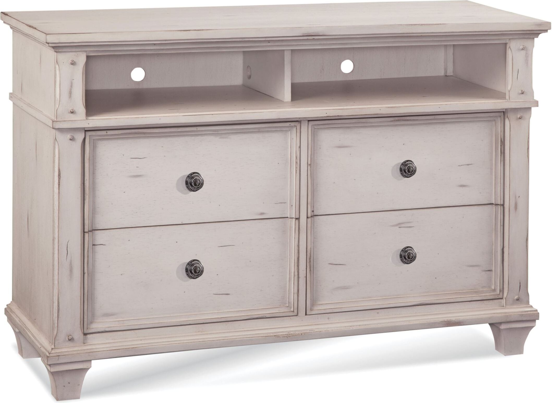 Sedona Cobblestone White Media Chest by American Woodcrafters