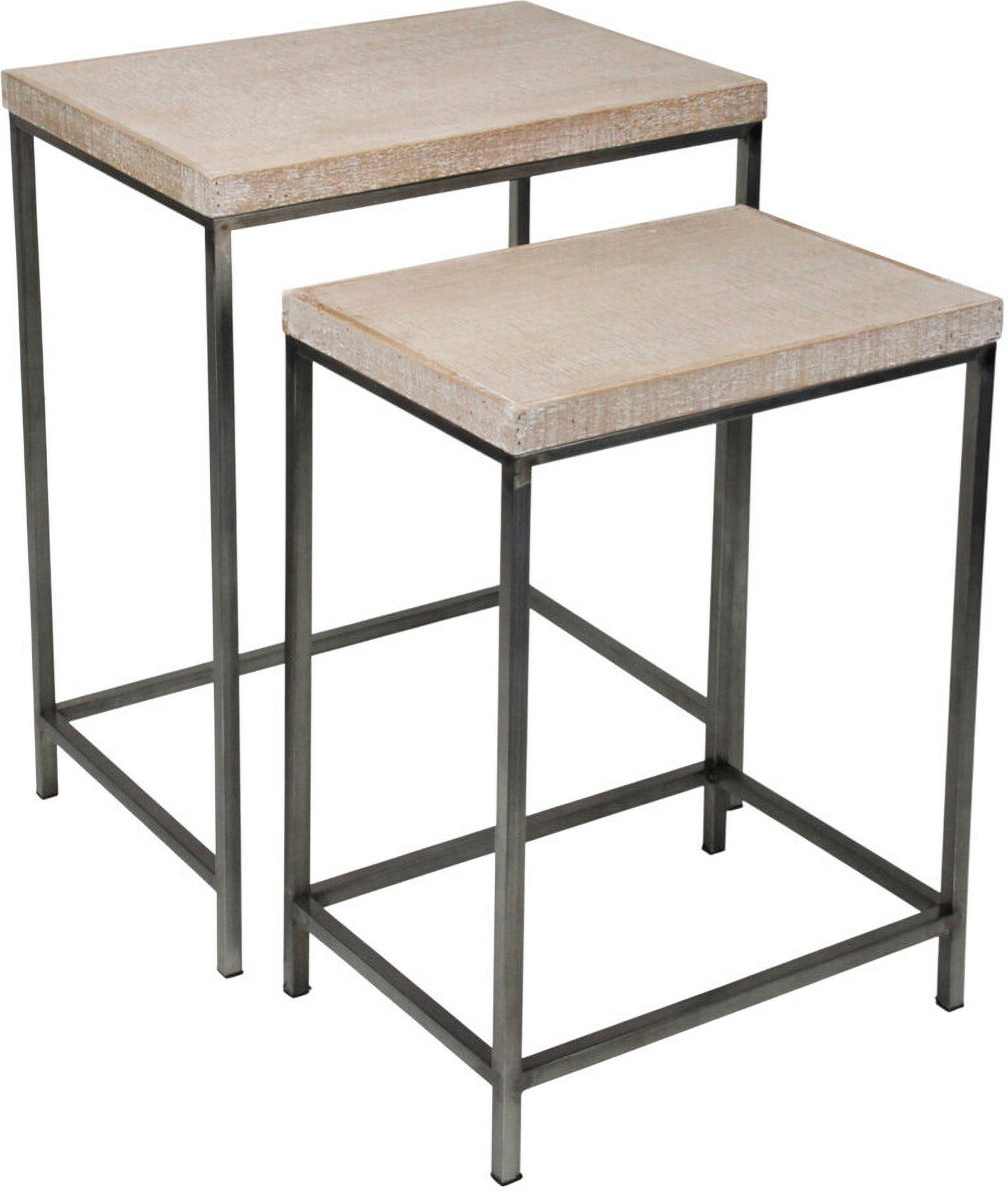 25 Inch Solid Wood Nested Tables Set of 2 In Black and Brown by ...