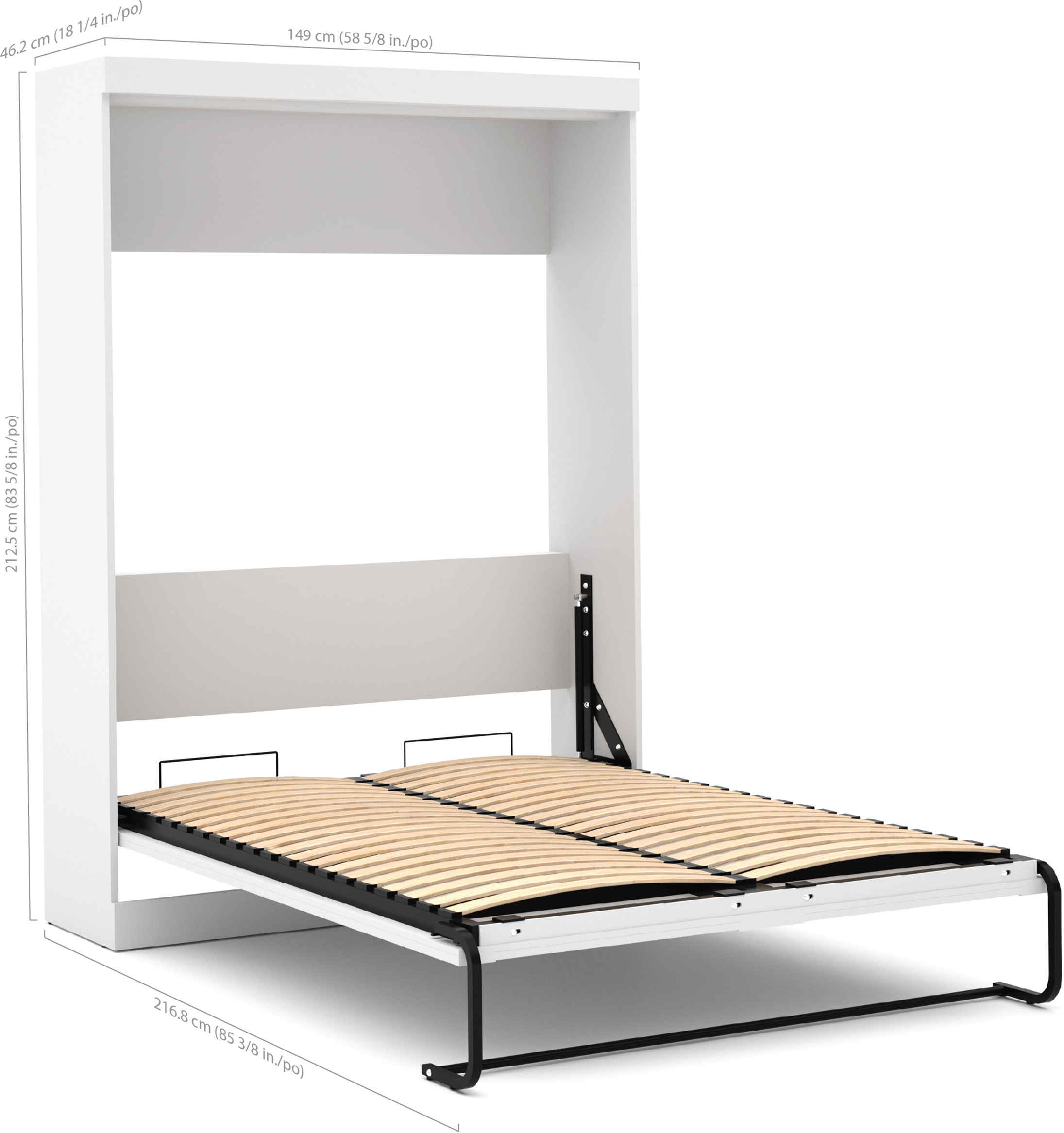 Pure White Full Wall Bed by Bestar 1StopBedrooms
