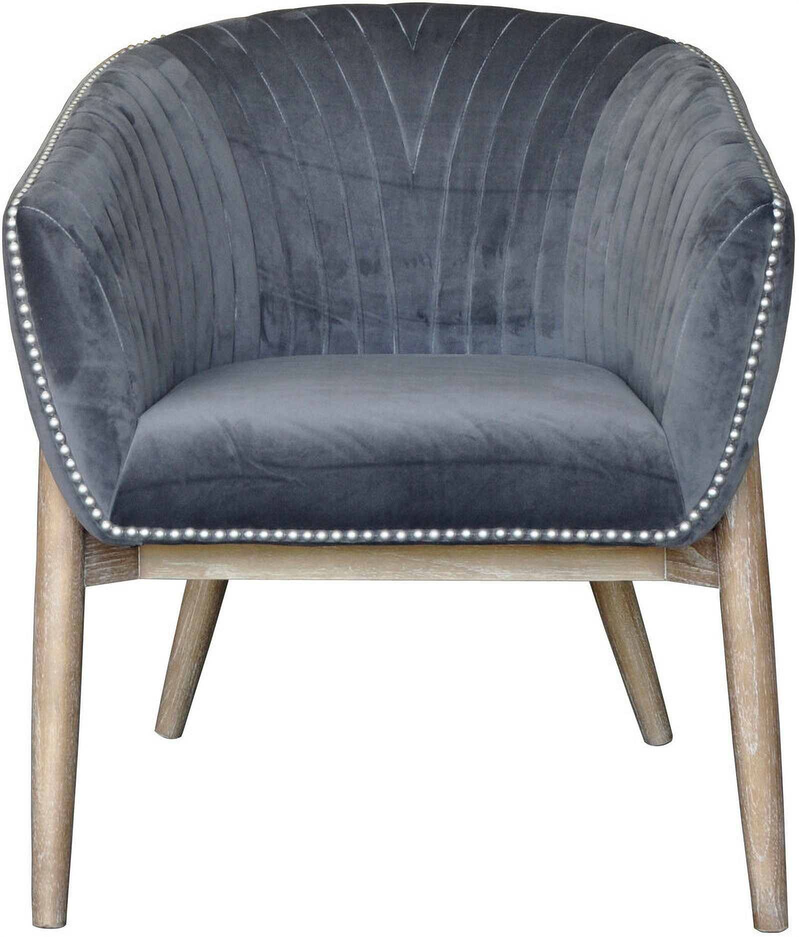 28 Inch Velvet Arm Chair In Brown and Gray by Homeroots | 1StopBedrooms