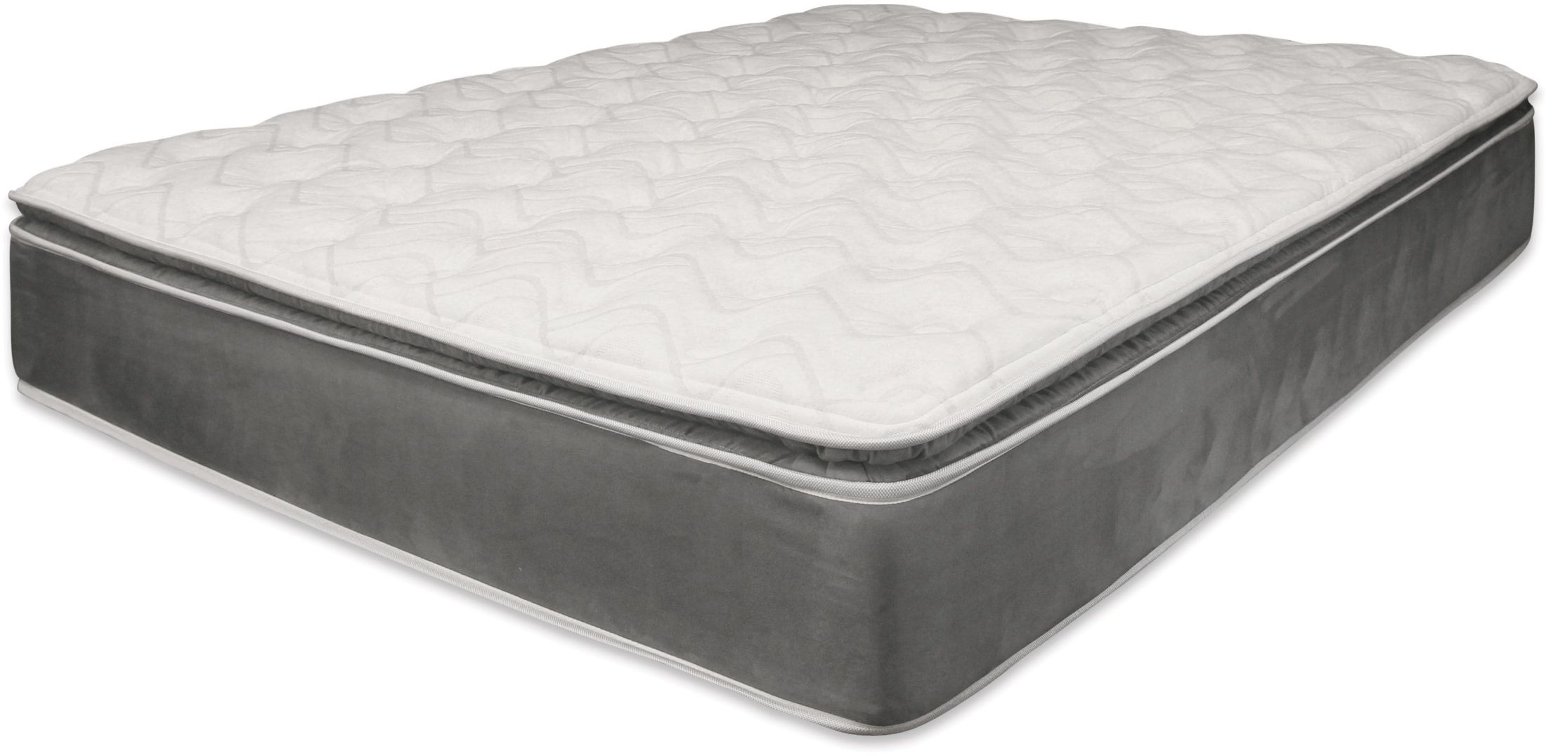 Jade Gray Cal King Pillow Top Mattress With Foundation