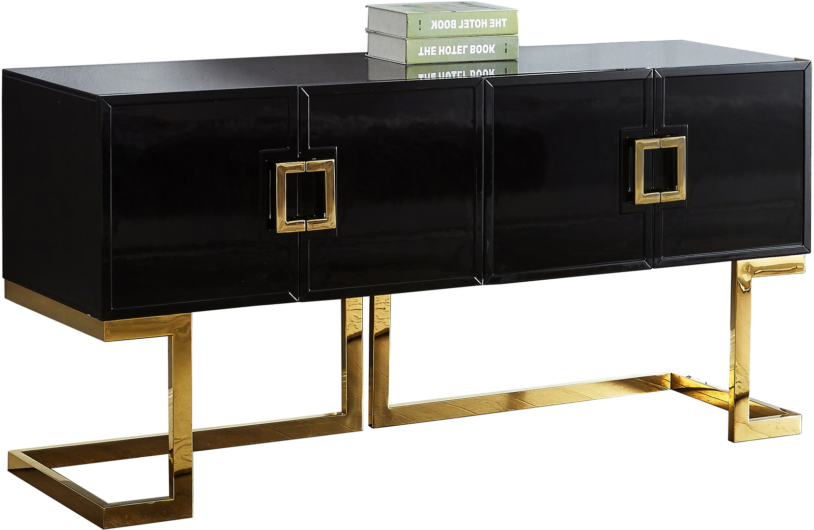 Meridian Beth Sideboard/Console in Gold/Black 305 ...