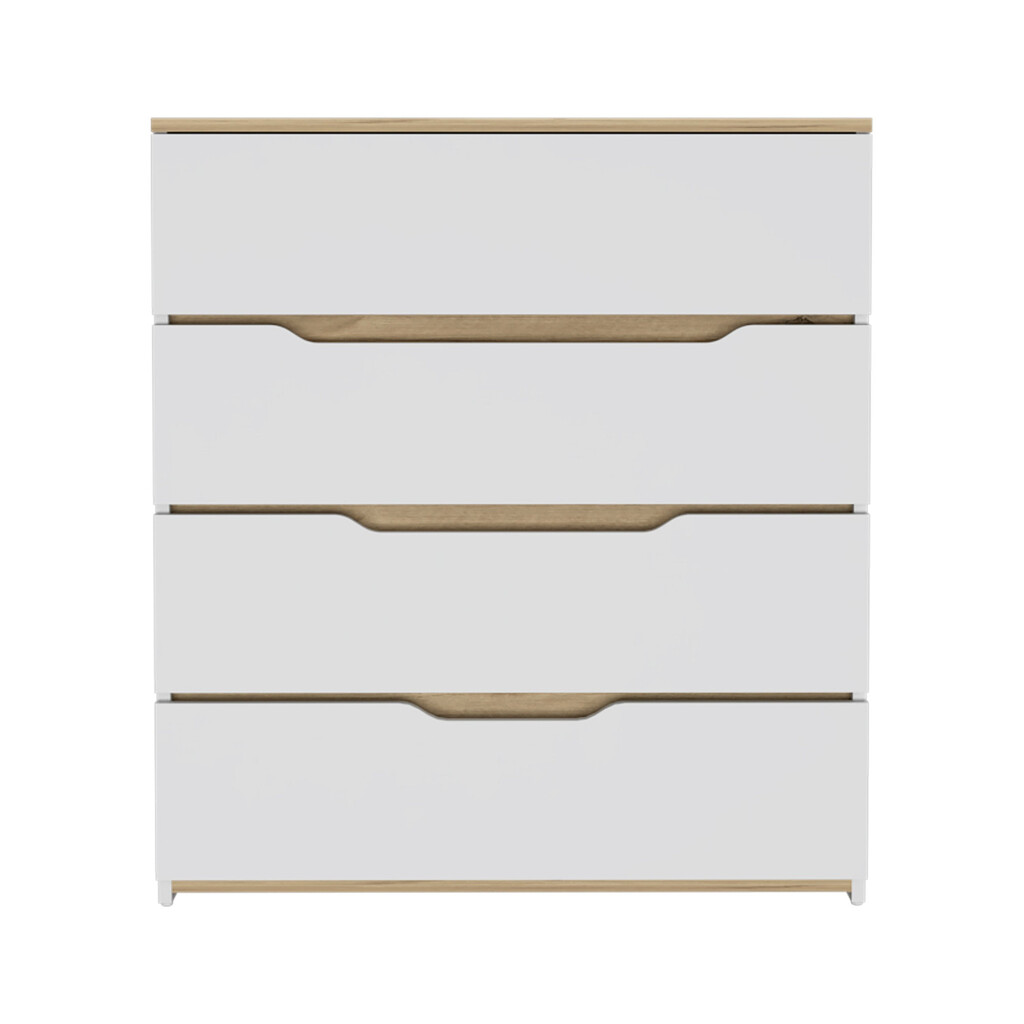 31 Inch Four Drawer Standard Chest In White and Brown by Homeroots ...