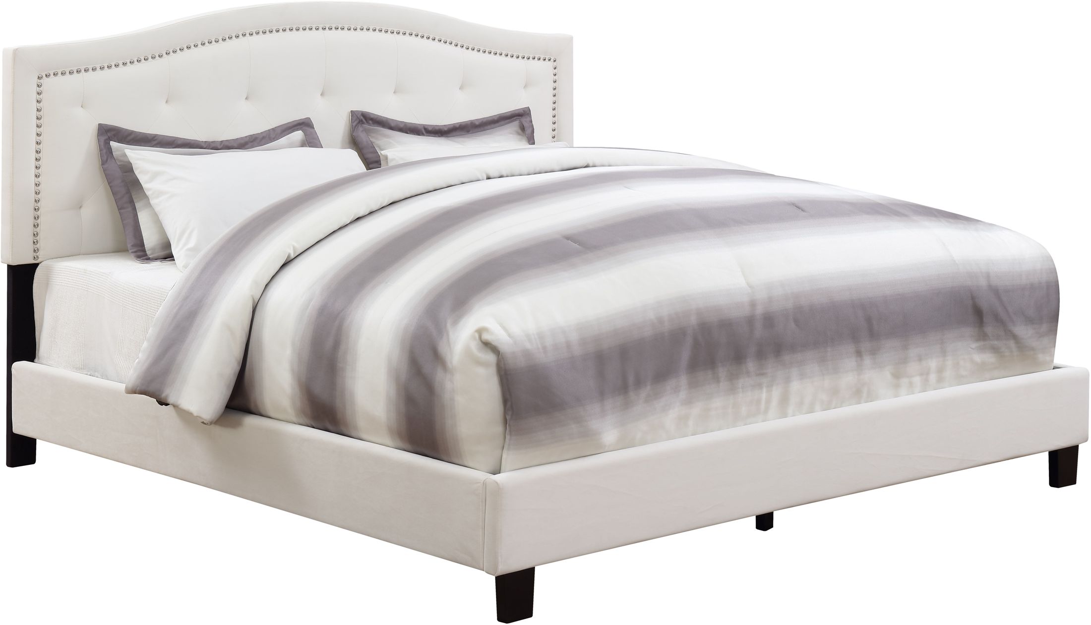 American Woodcrafters Muscone Ivory Queen Upholstered Platform Bed Muscone Ivory Queen Upholstered Platform Bed