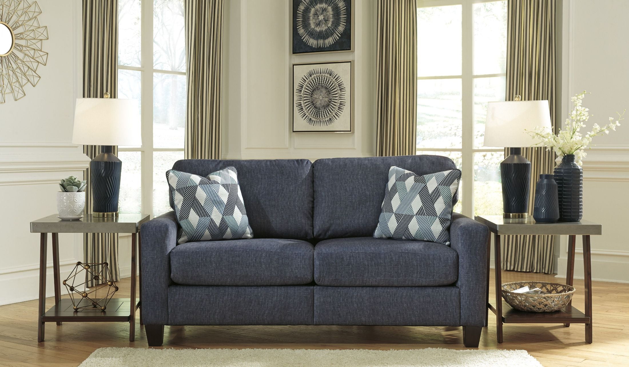 Signature Design by Ashley Burgos Blue Sofa - Burgos 