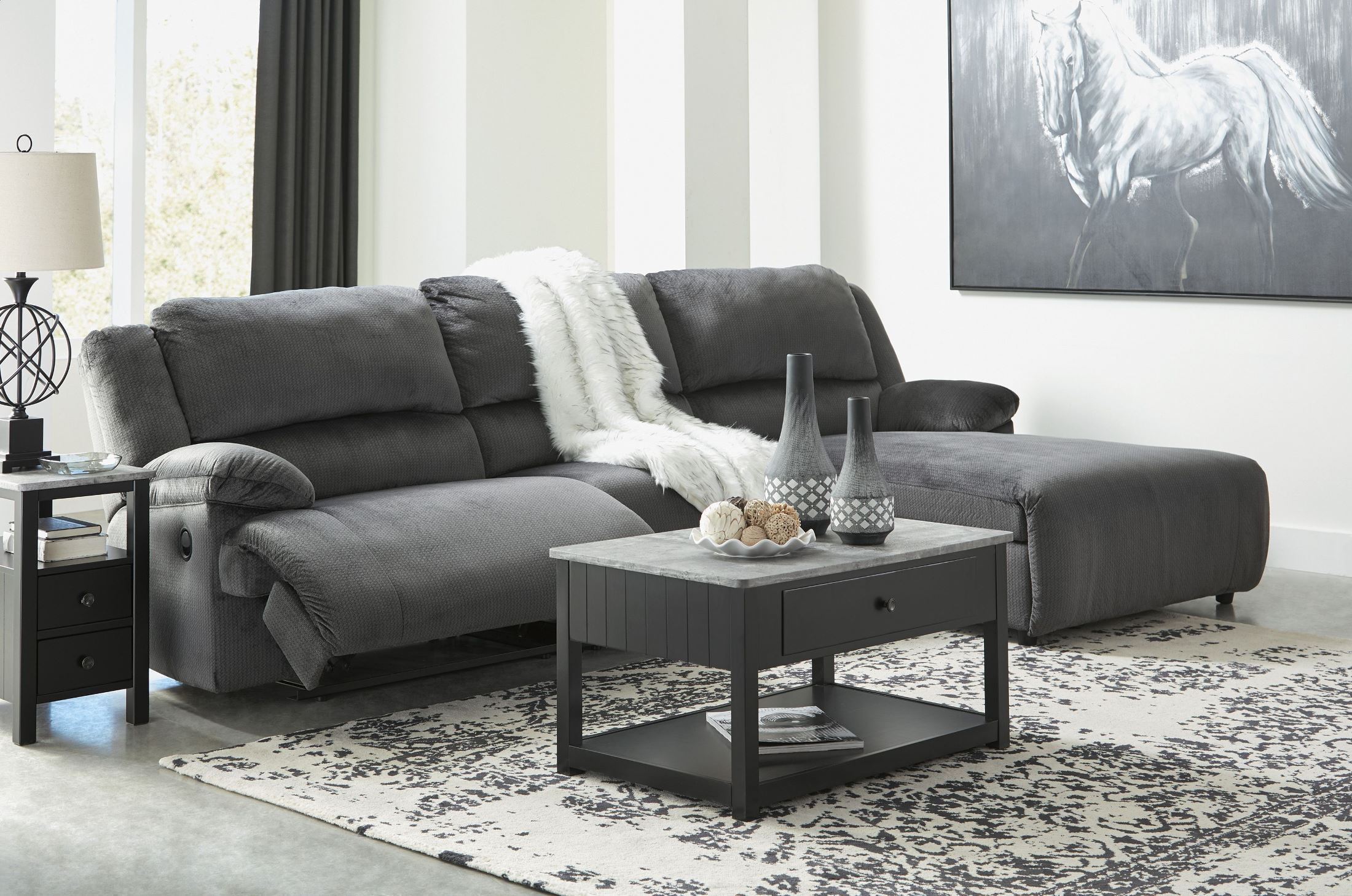 Signature Design By Ashley Clonmel Charcoal RAF Small Power Reclining   36505 40 46 07 1 