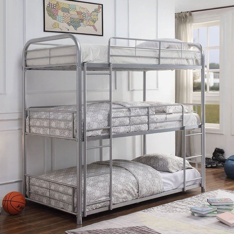 three bunk beds together