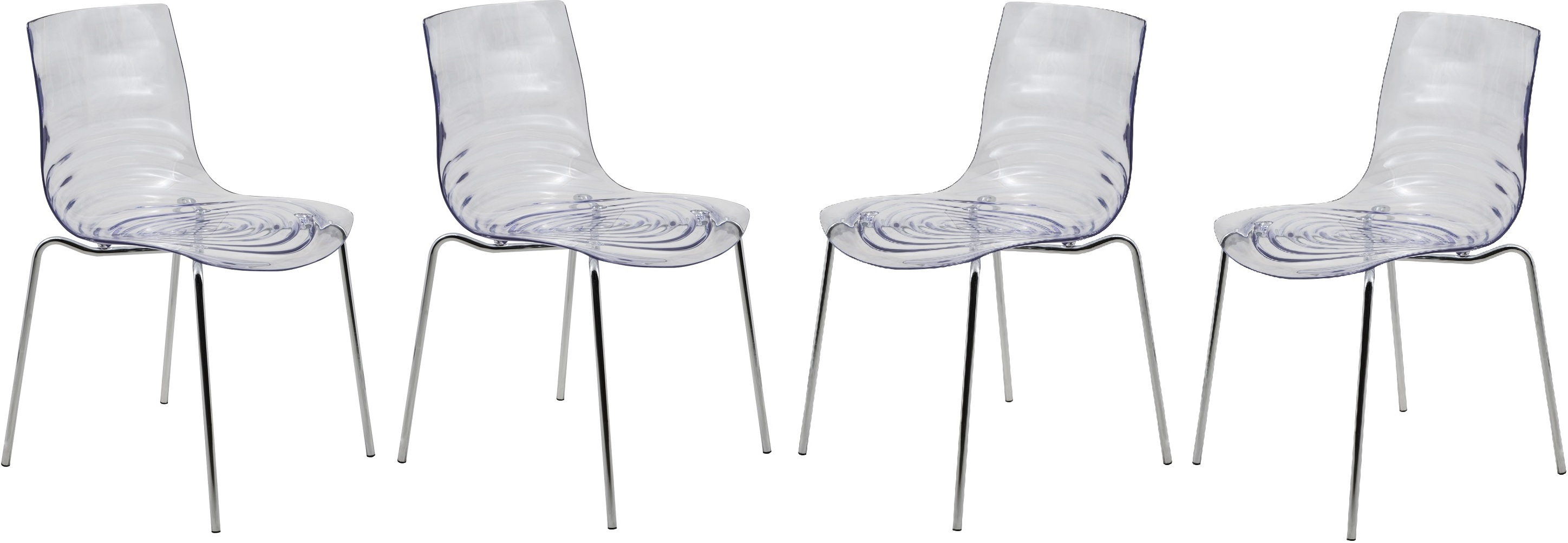 4 LeisureMod Astor Clear Plastic Dining Chairs 1StopBedrooms