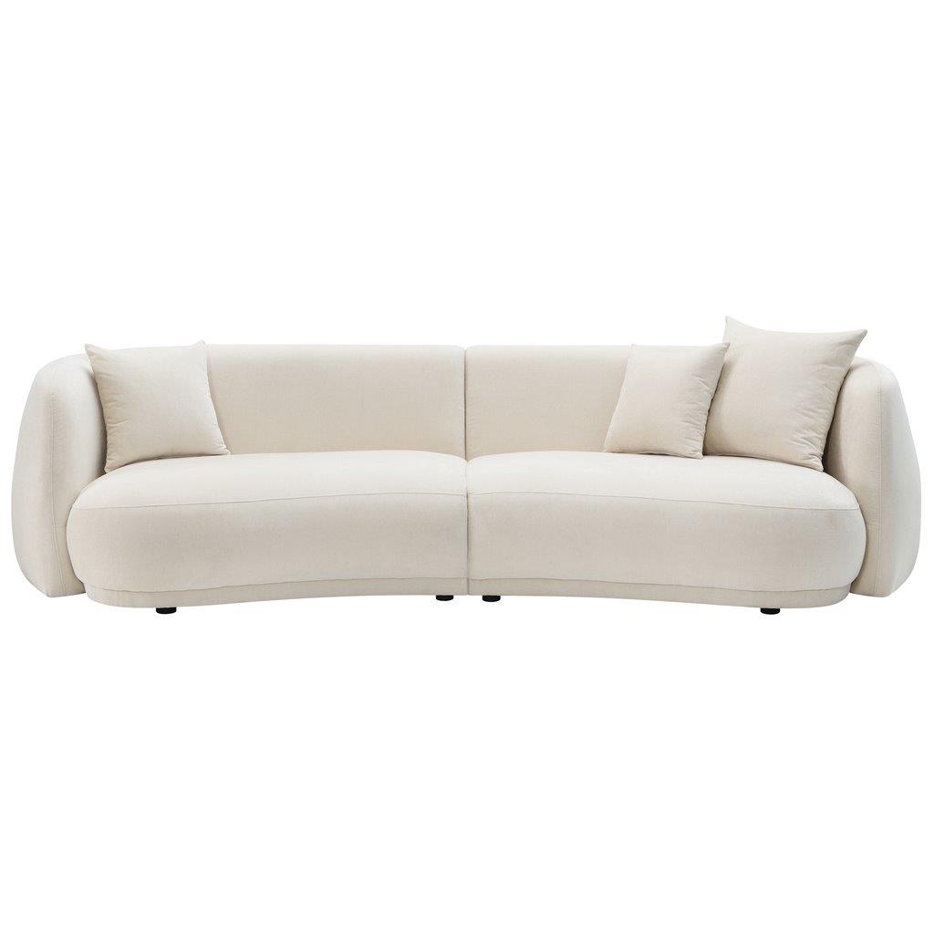 Beige on sale curved sofa