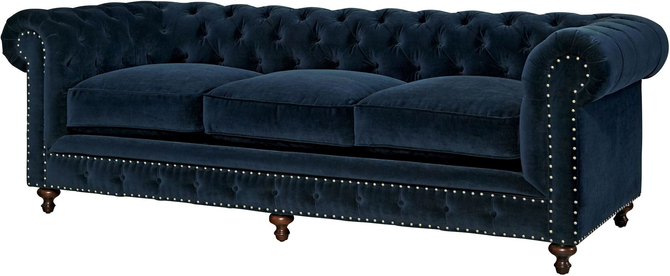 Universal Berkeley Sumatra Blue Velvet Sofa - Berkeley Collection: 2