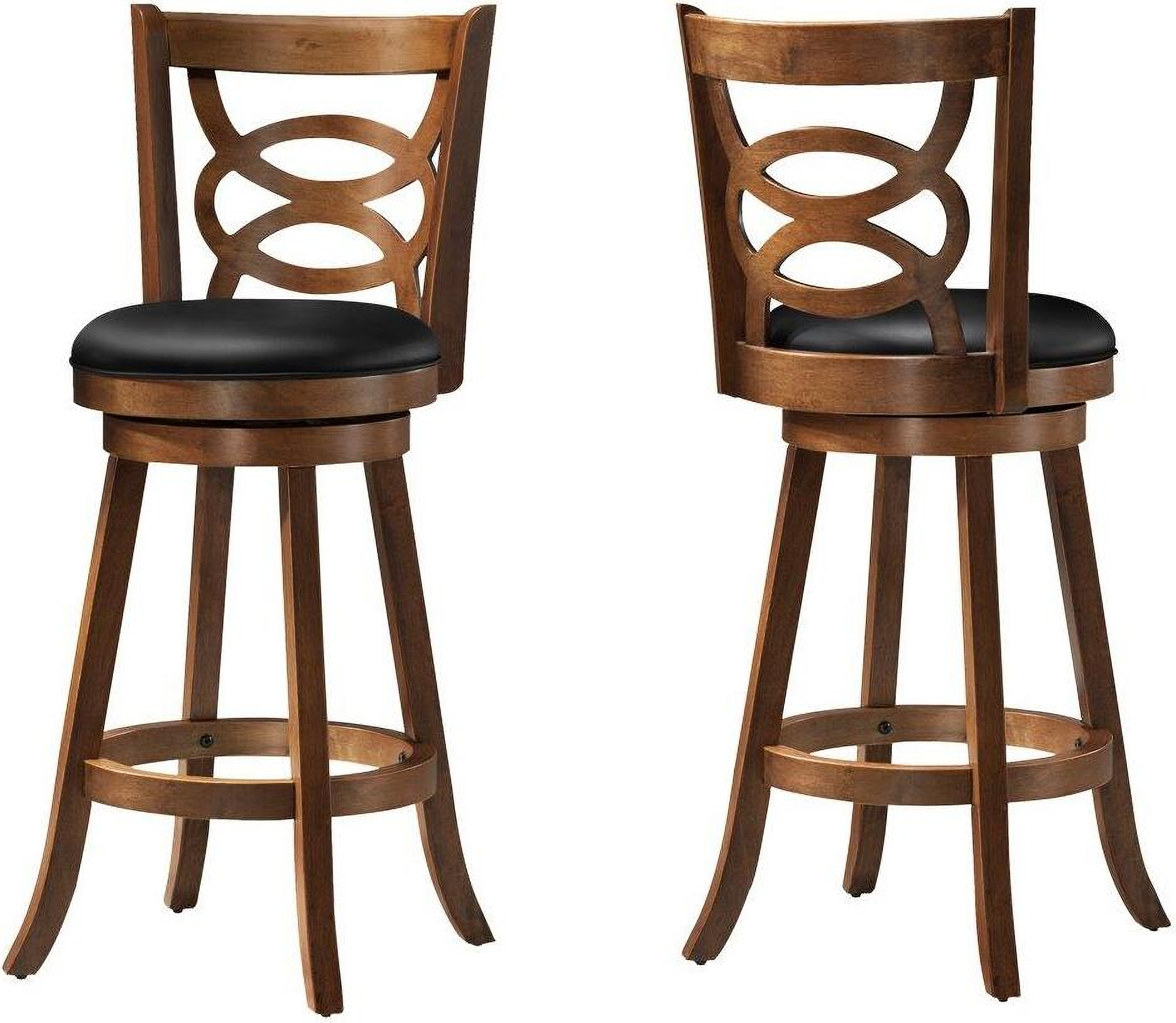 42 Inch Barstool Set Of 2 Swivel Dark Oak Bar Height by Monarch