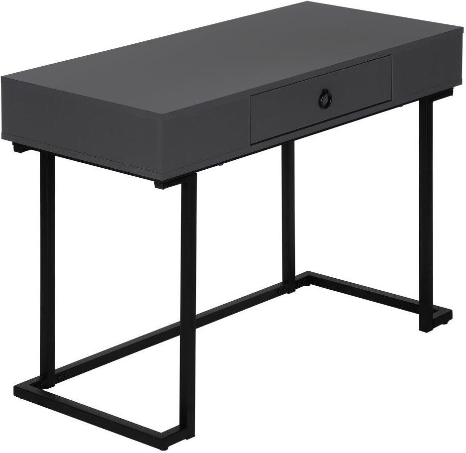 42 Inch Modern Grey And Black Metal Compter Desk 1StopBedrooms