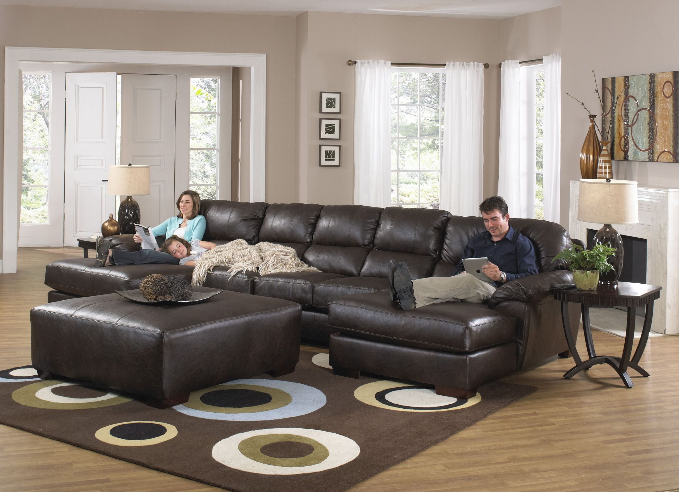Lawson Godiva 2 Chaise Sectional Sofa by Jackson 1StopBedrooms
