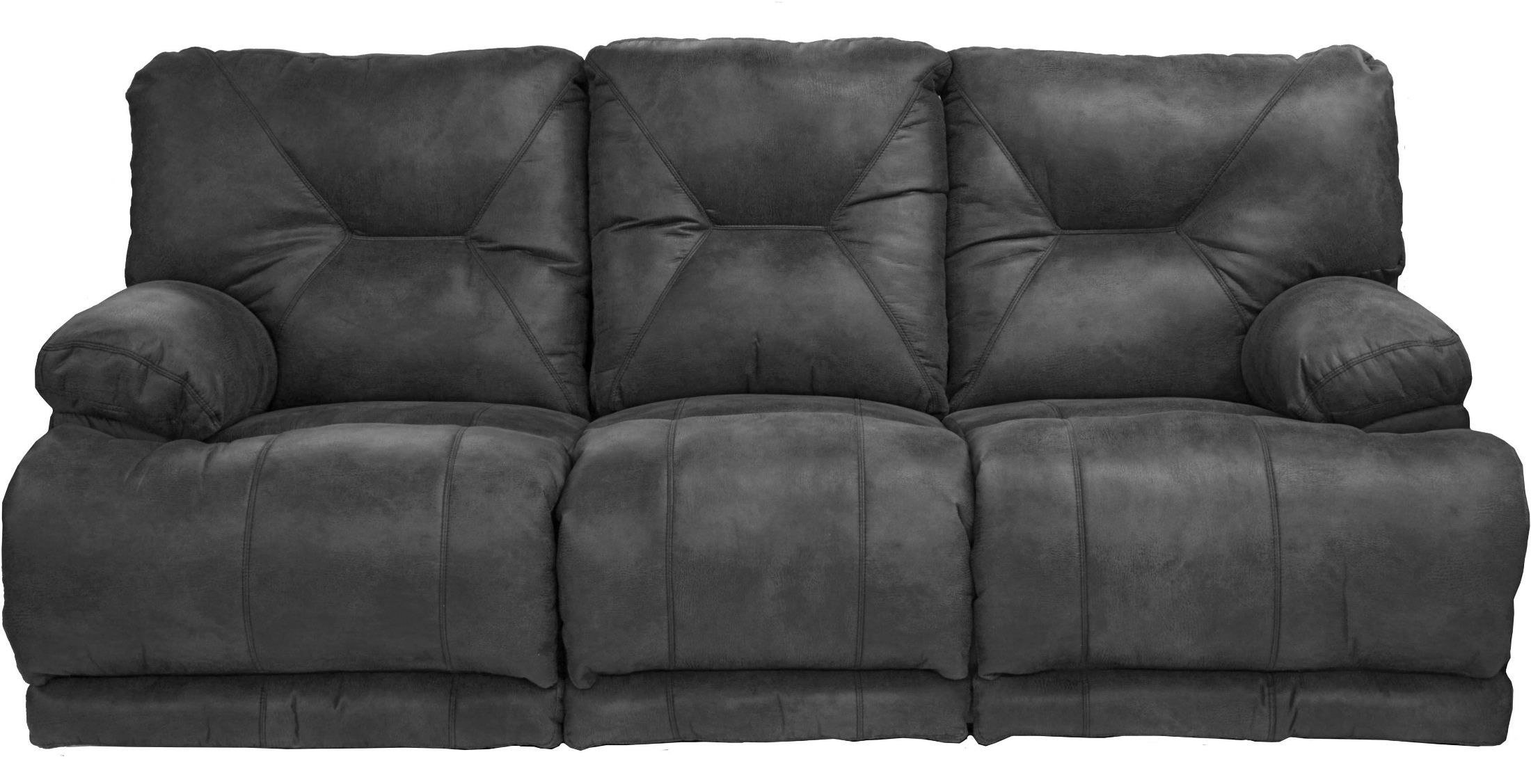 Voyager Slate Reclining Sofa With 3 Recliners 1stopbedrooms