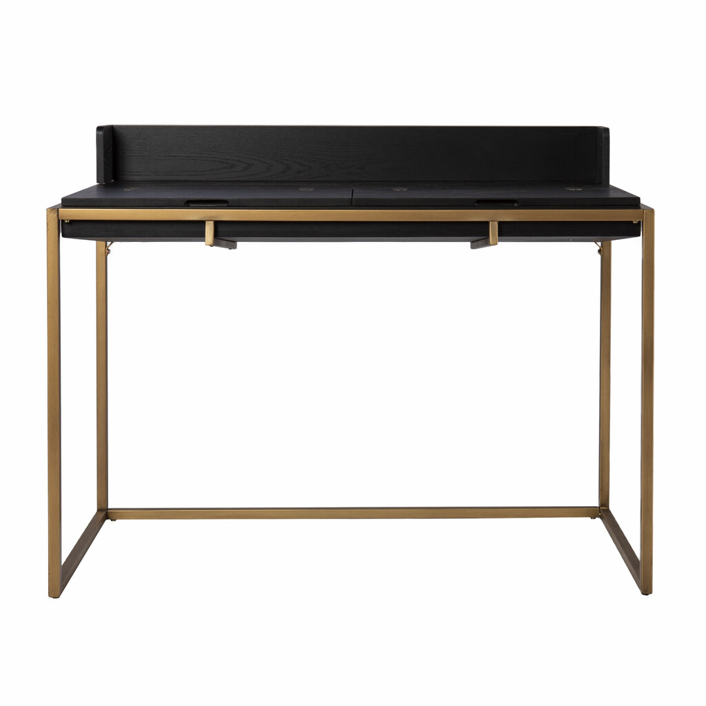 46 Inch Writing Desk In Black and Gold