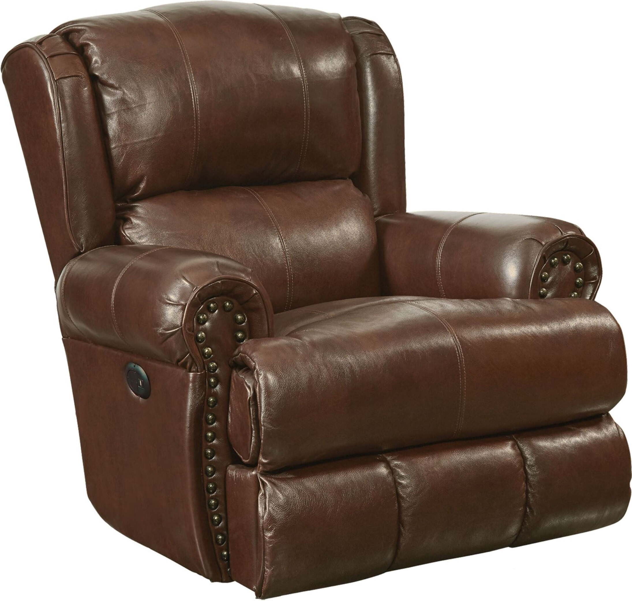 Catnapper Wembley Walnut Power Headrest with Lumbar Lay Flat Recliner