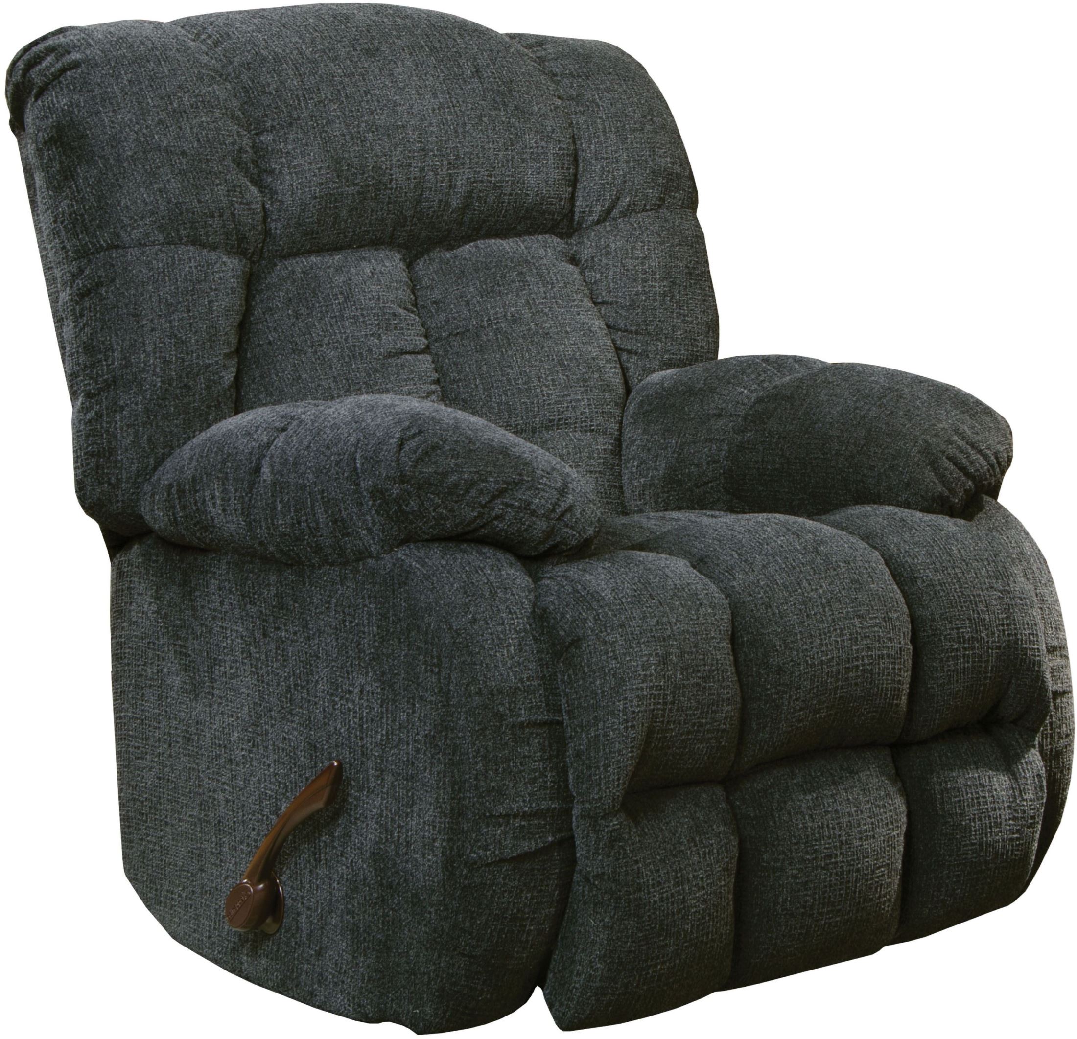 Catnapper Machado Oversized Chaise Rocker Recliner in Charcoal