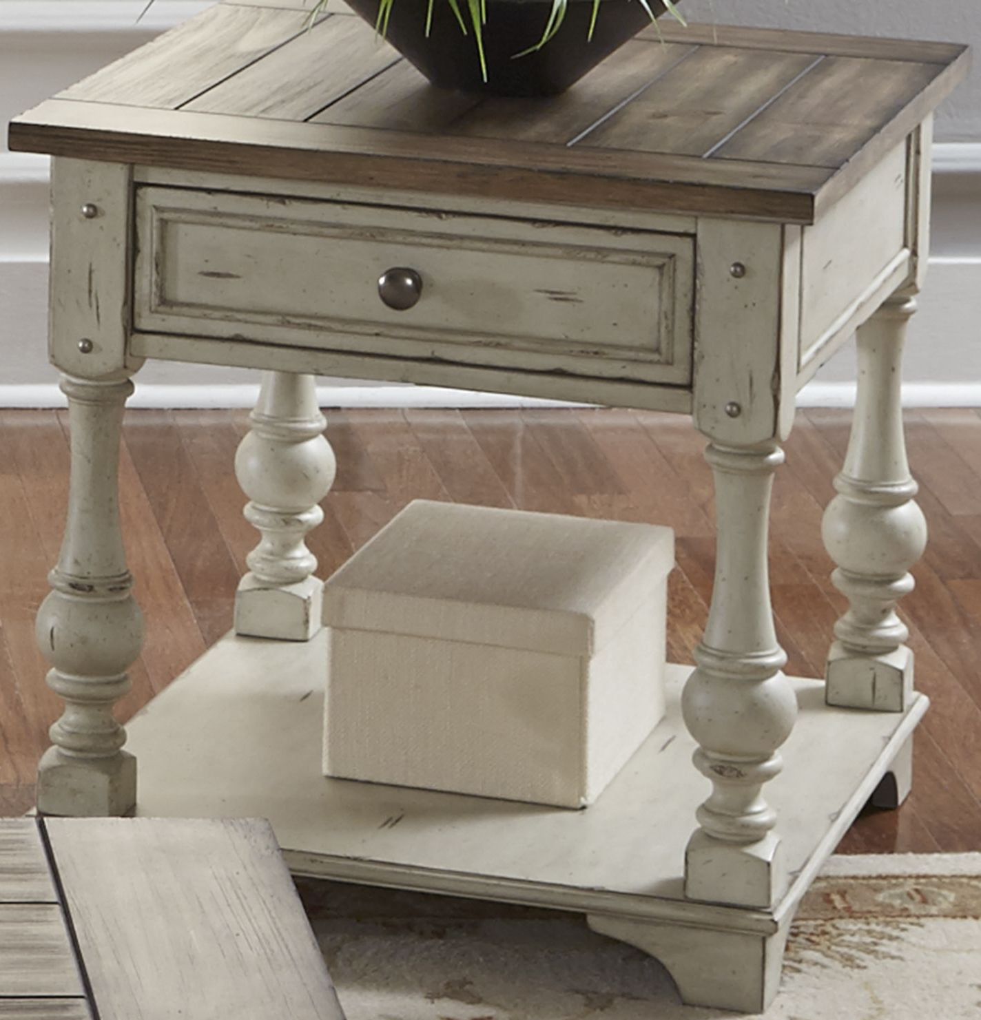 morgan creek antique white sofa table