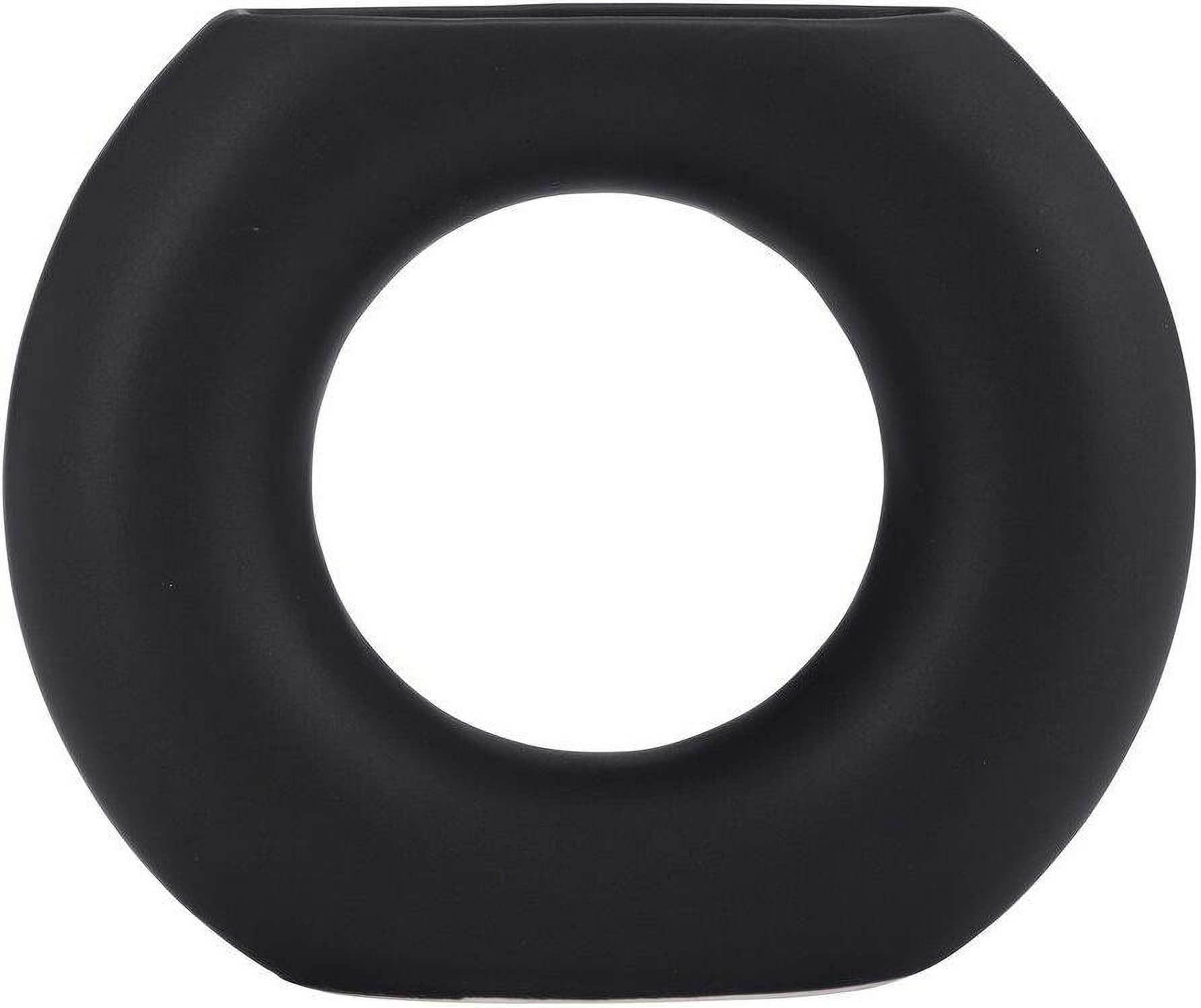 5 Inch Donut Vase In Black by Sagebrook 1StopBedrooms