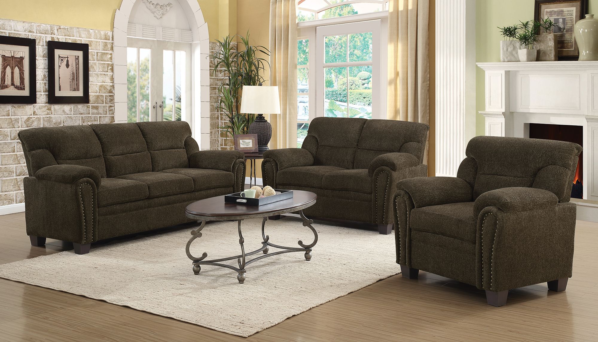 vanceton brown living room set