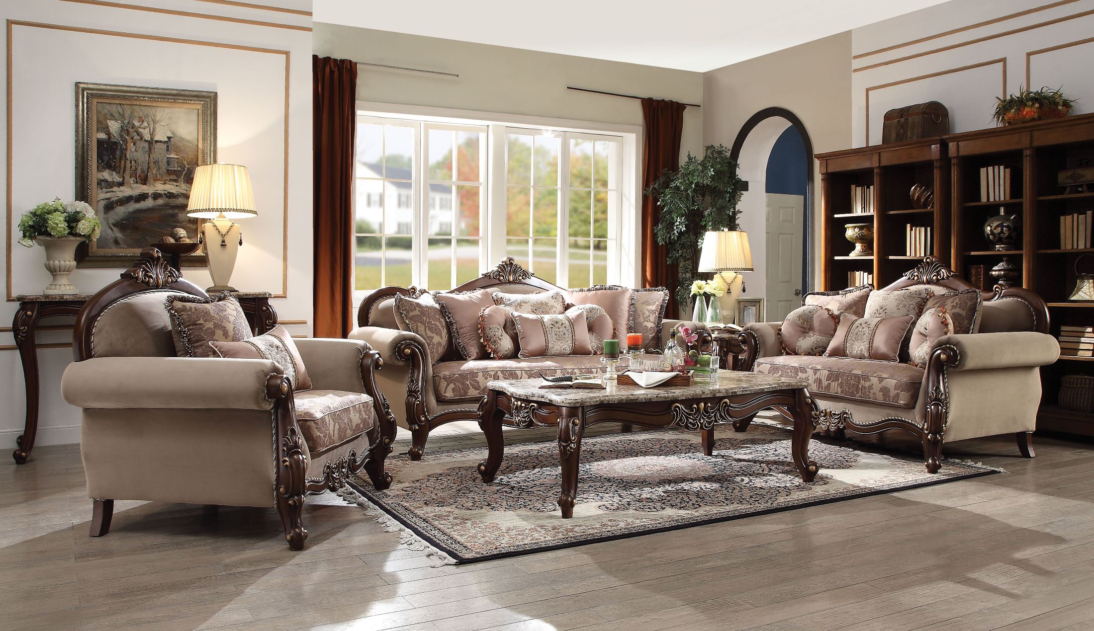 walnut living room set