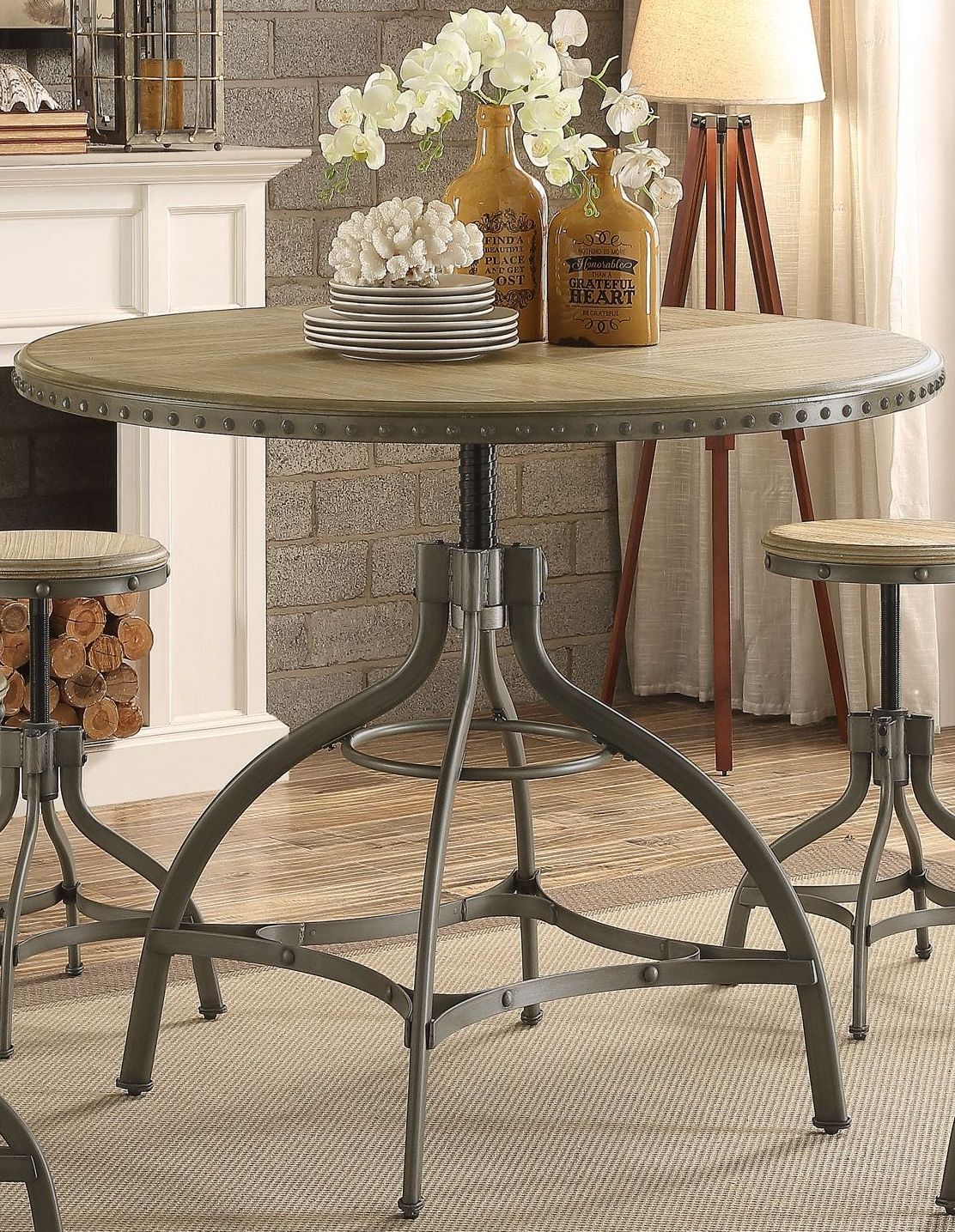 round dining table adjustable height